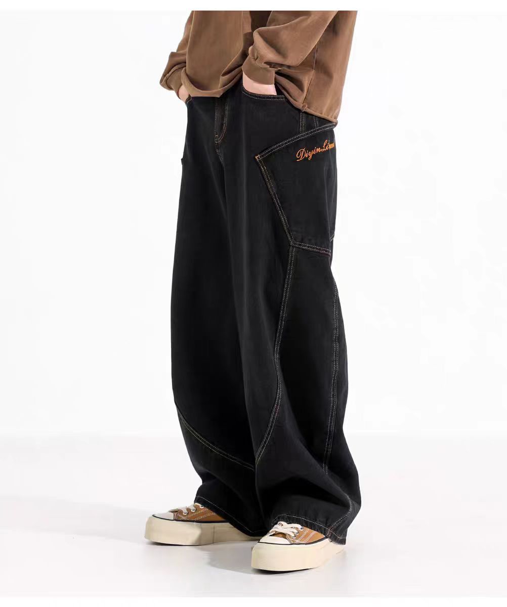 Japanese Brand × Jean Men's hip-hop trendy workwear loose wide-leg scimitar jeans Size US 34 / EU 50 - 8 Thumbnail