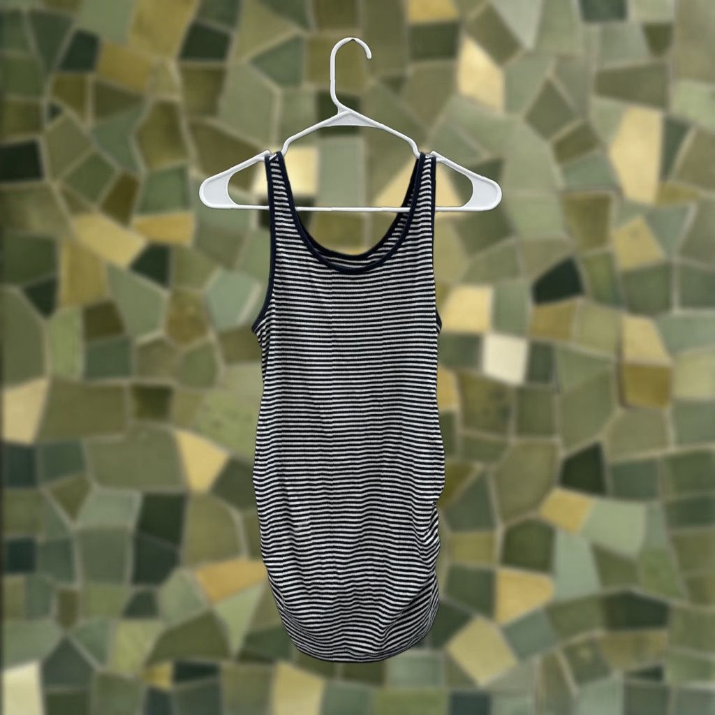 Old Navy Old Navy Maternity Tank Top Womens Blue White Stripped Size M Medium Sleeveless Cotton Spandex Knit Casual Easy Care Regular Pullover Scoop Neck Size M / US 6-8 / IT 42-44 - 1 Thumbnail
