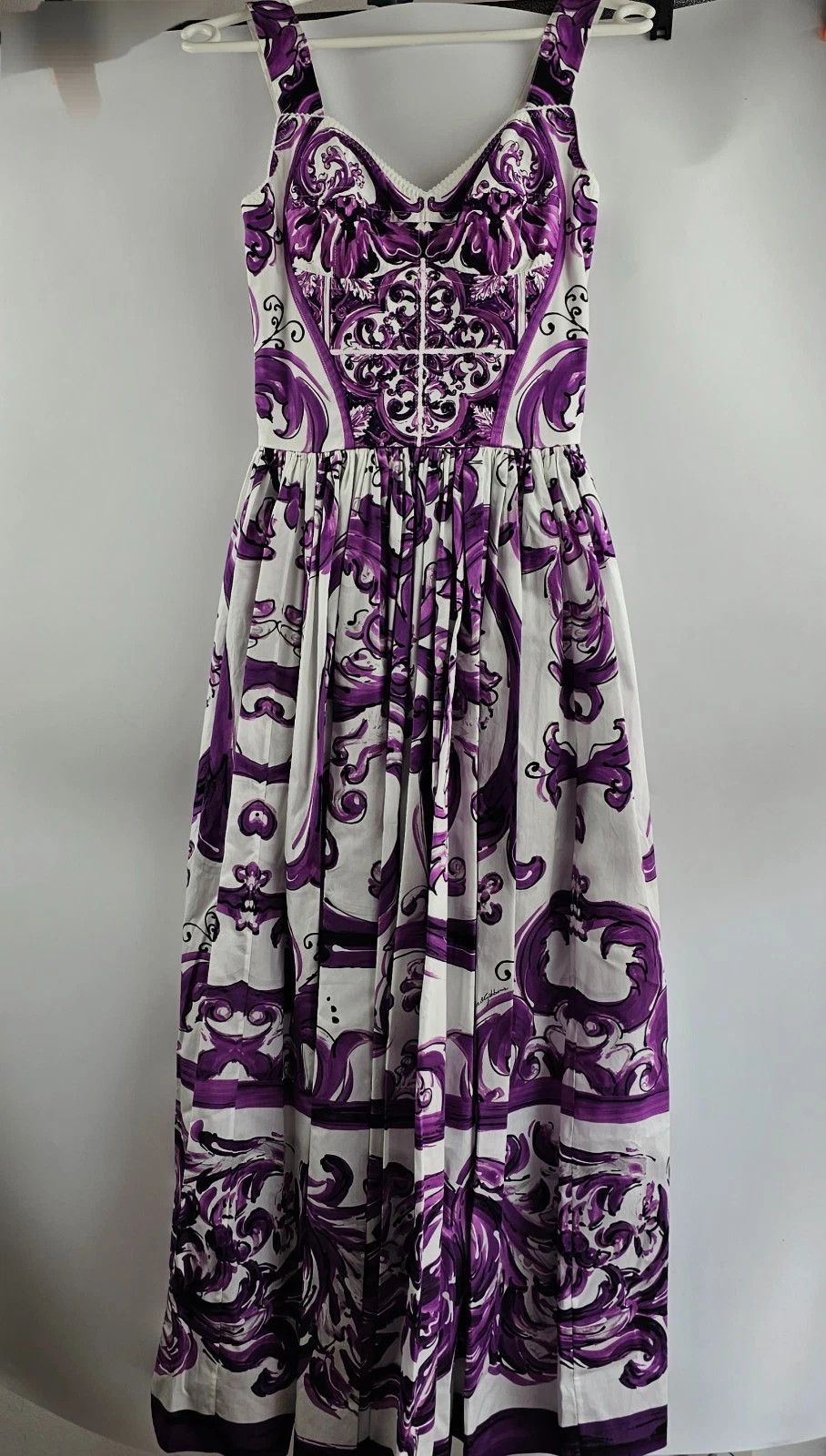 DOLCE&GABBANA Maiolica Purple/White Dress New Auth