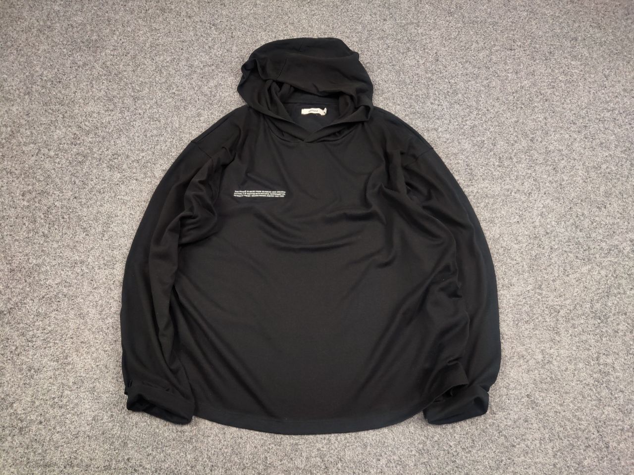 Pangaia Pangaia Design Black Organic Cotton Oversized Light Hoodie Size XL / US 12-14 / IT 48-50 - 2 Thumbnail