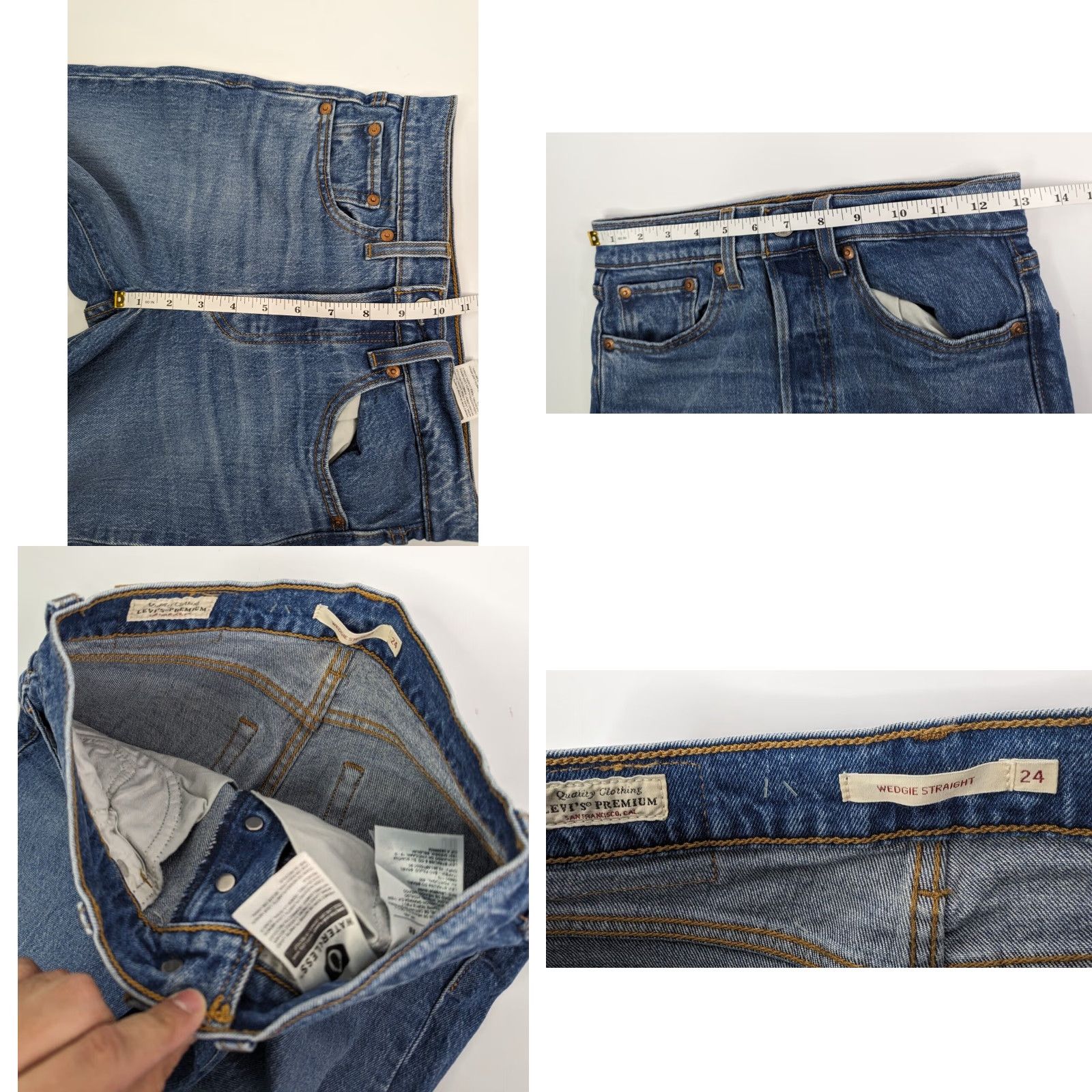 Levi's Levi's Jeans Women's Regular Straight Denim Button Fly Wedgie Fit 24 Blue 5-Pocket Size 42" / US 20 - 8 Thumbnail