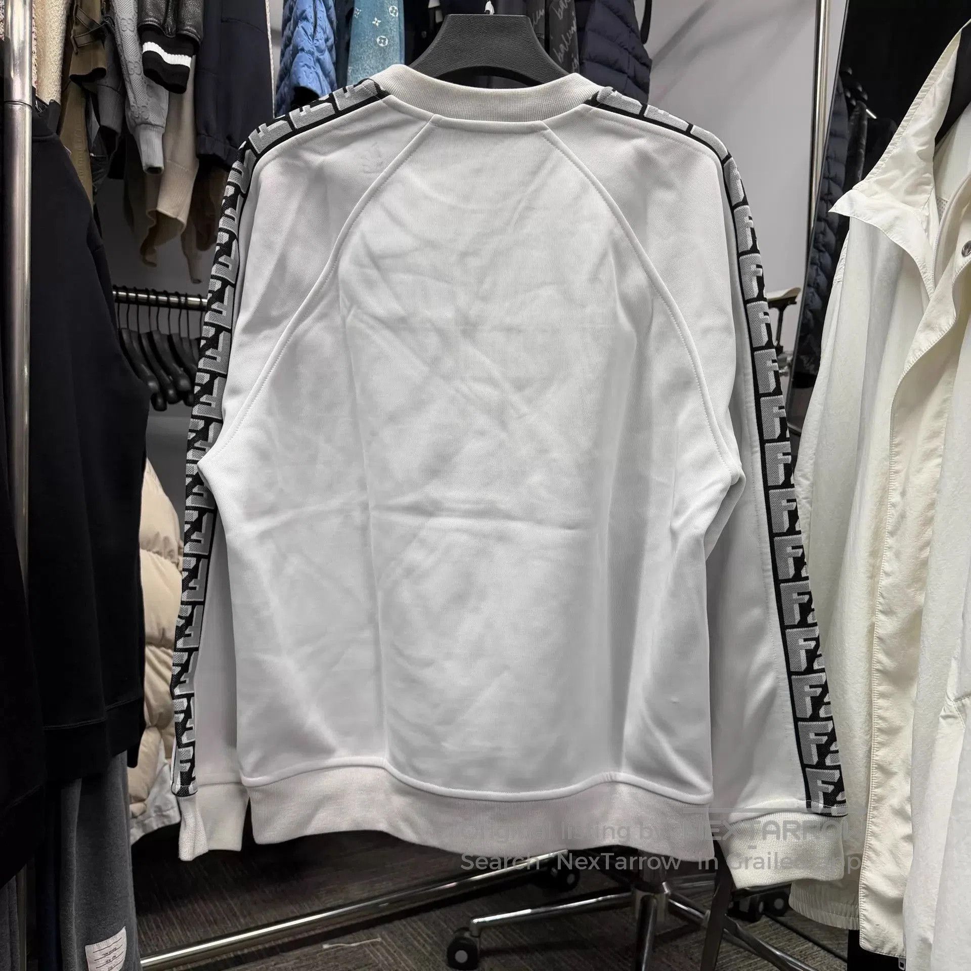 Fendi White Multi-Stripe Long Sleeve Sweatshirt. Size US XL / EU 56 / 4 - 5 Thumbnail
