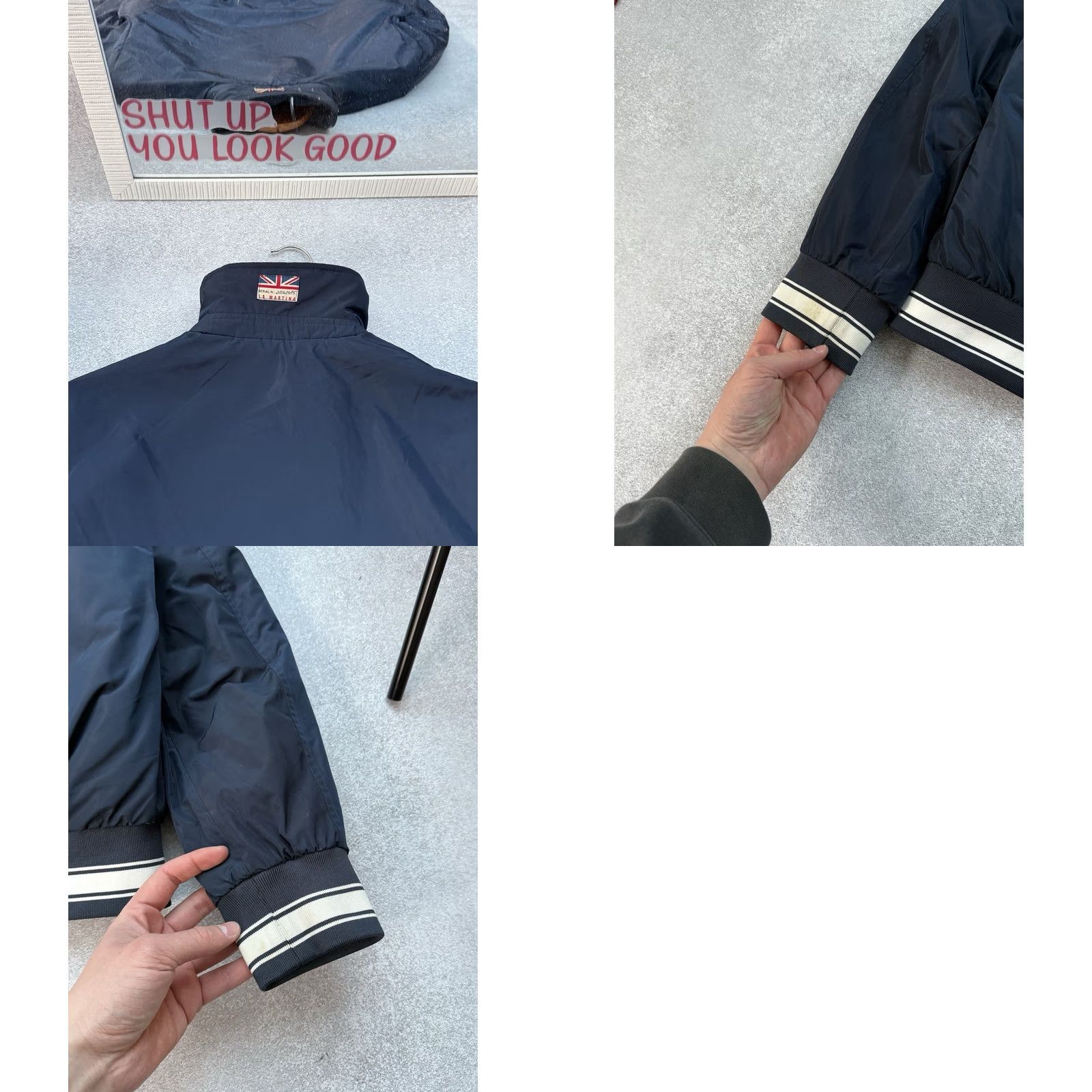 La Martina VINTAGE La Martina Racing Bomber Jacket Men’s Size M Blue Britain Flag 01 Champion Mens Size US M / EU 48-50 / 2 - 9 Thumbnail