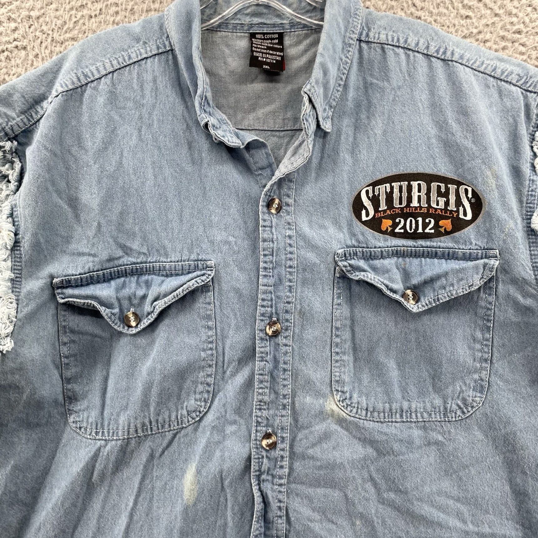 Vintage VINTAGE Sturgis Hot Leathers Shirt Men's 2XL 72 Years 2012 Moto Biker Rocker Grunge 90s Size US XXL / EU 58 / 5 - 3 Thumbnail