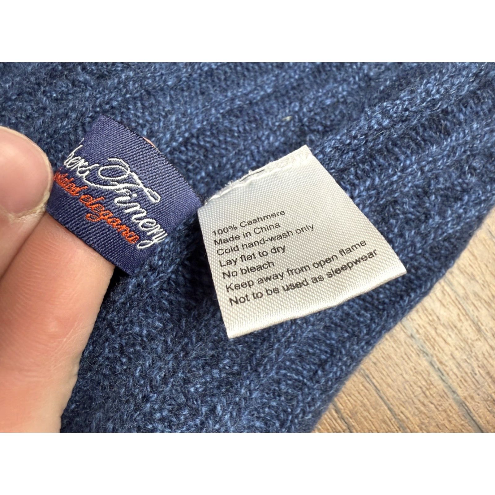 Vintage FISHERS FINERY 100% Cashmere Cable Knit Beanie Hat Women's One Size Winter Blue Navy Beanie Womens One Size Cashmere Knit Hat Winter Size ONE SIZE - 6 Thumbnail