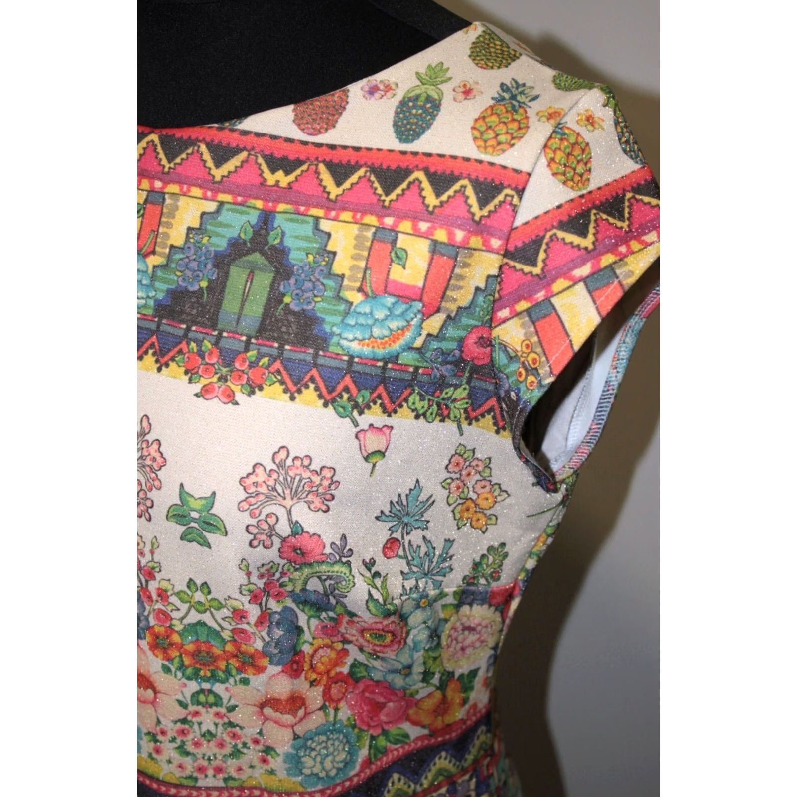 Desigual Desigual Dress L Womens A-Line Multicoloured Short Dress Length 91 cm Size L / US 10 / IT 46 - 3 Thumbnail