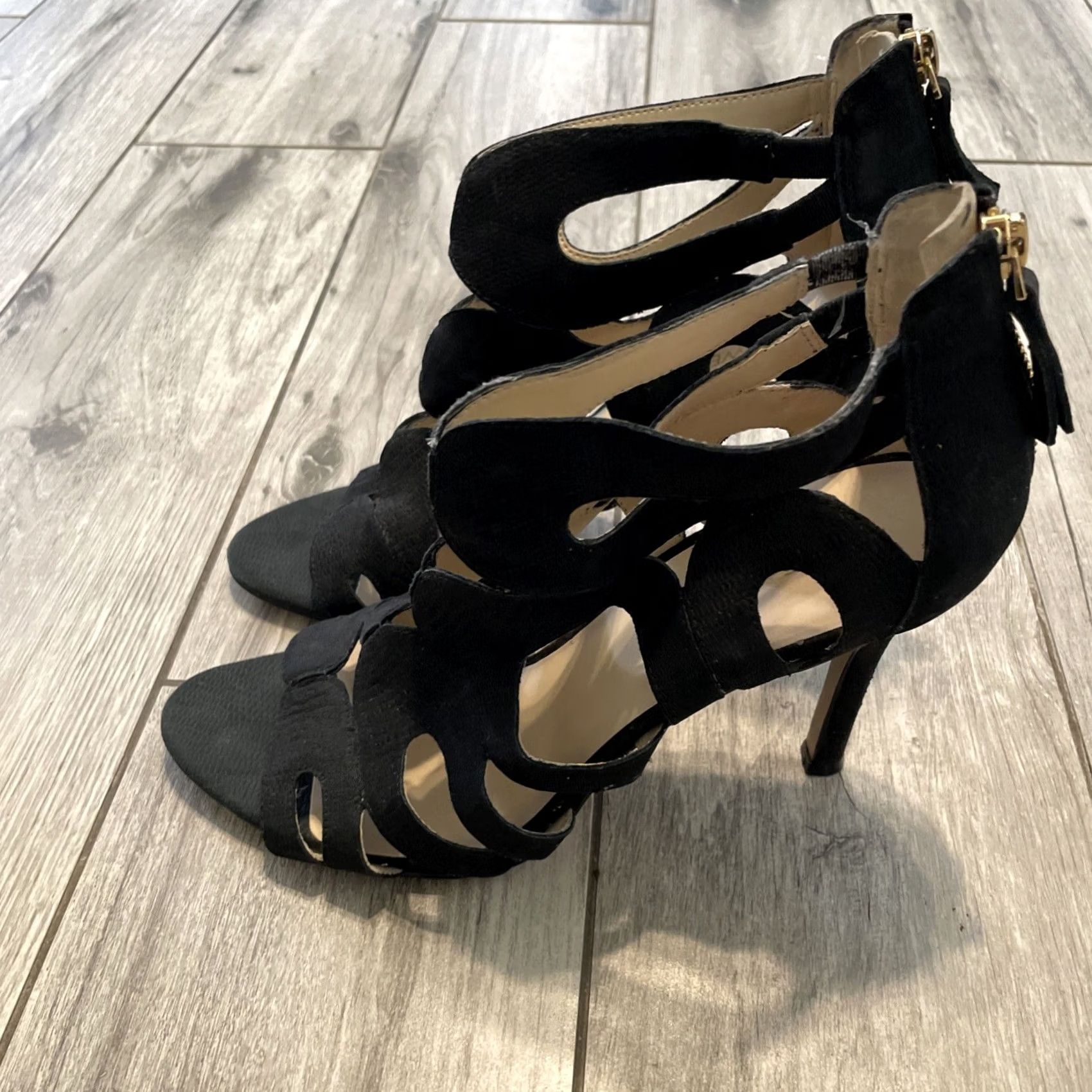 Nine West VINTAGE Nine West Leather Open Toe Cut-out Pumps Heels Black Zipper Size 10 Womens Shoes Size US 10 / IT 40 - 7 Thumbnail