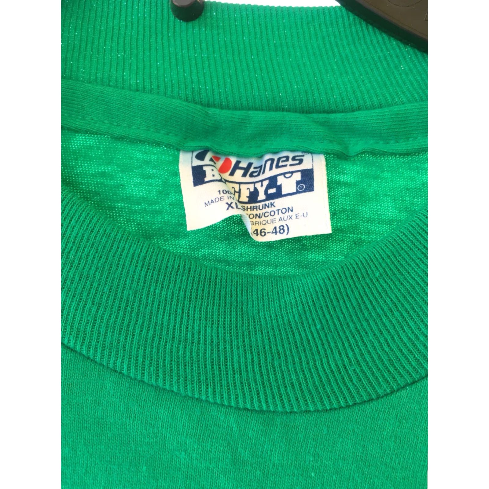 Hanes VINTAGE Franklin High School Yellow Jackets T-Shirt Green XL Hanes BEEFY-T 80s 90s Mens Shirt Graphic Tee Chicago? Size US XL / EU 56 / 4 - 2 Thumbnail