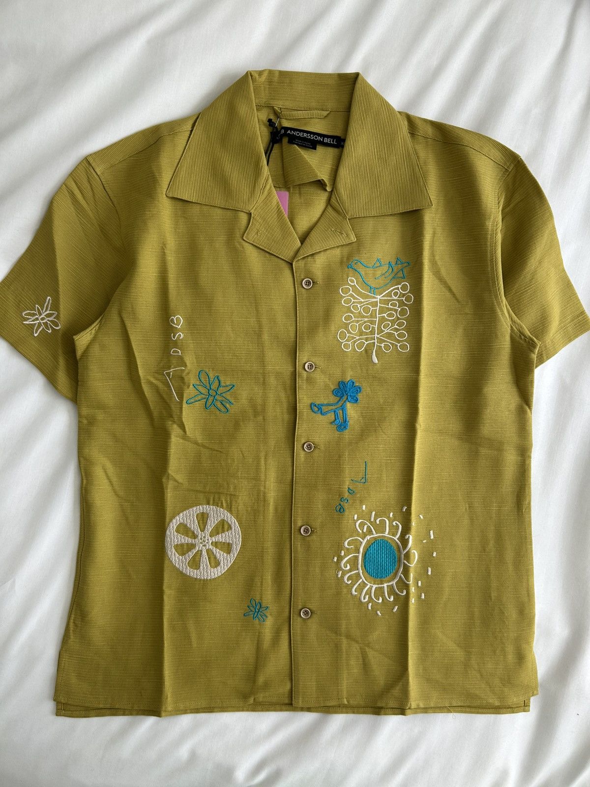 Andersson Bell Anderson Bell Yellow April Shirt Embroidered Open Colar Size US XL / EU 56 / 4 - 2 Thumbnail