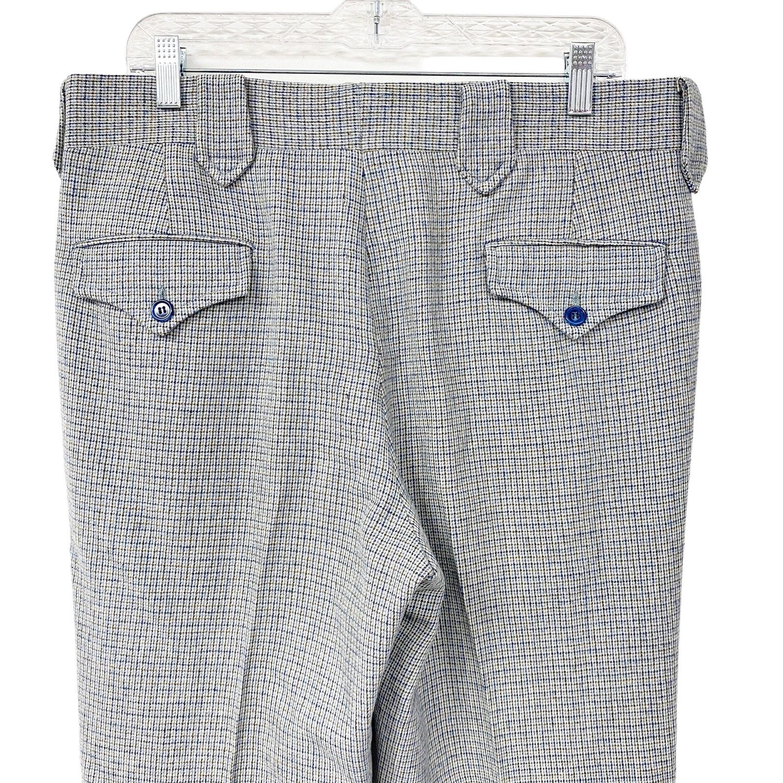 Pendleton Vintage Pendleton Mens Wool Plaid 70s Trousers Pants Size 35" - 3 Thumbnail