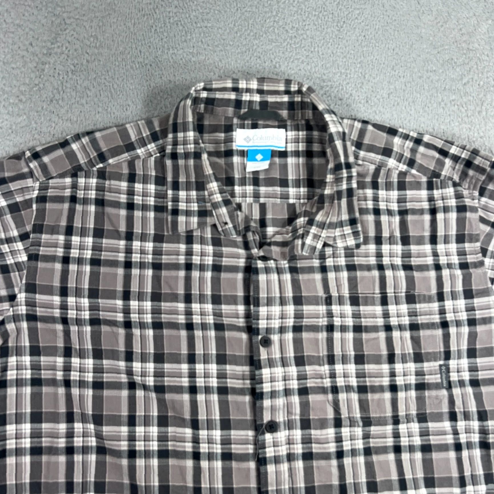 Vintage Columbia Shirt - Button-Up - Men - XXL - Gray Plaid - Cotton - Long Sleeve - Pre-owned Size US XXL / EU 58 / 5 - 2 Thumbnail