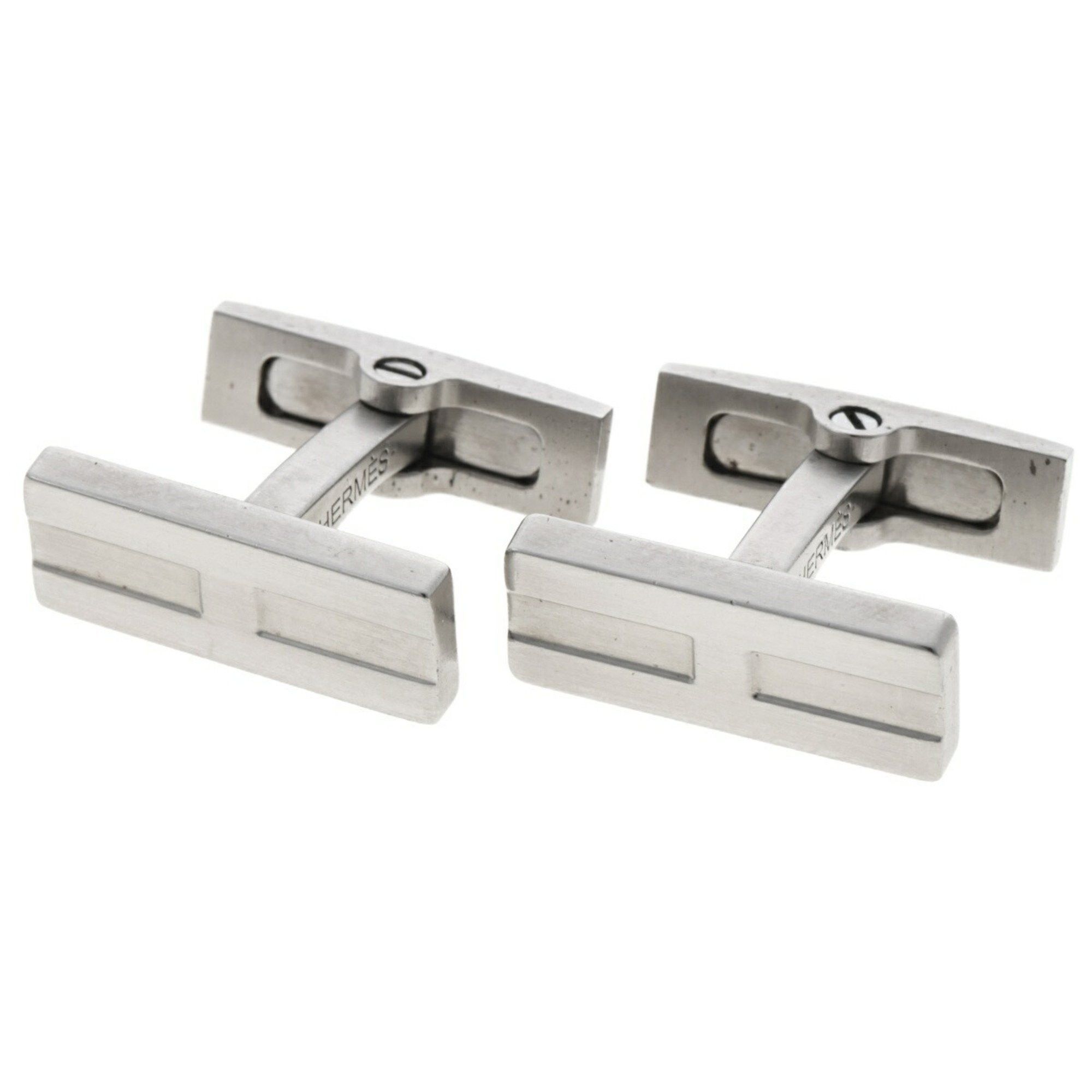 Hermes Hermes Cufflinks H Motif Metal Matte Silver T-158901 Size ONE SIZE - 1 Thumbnail