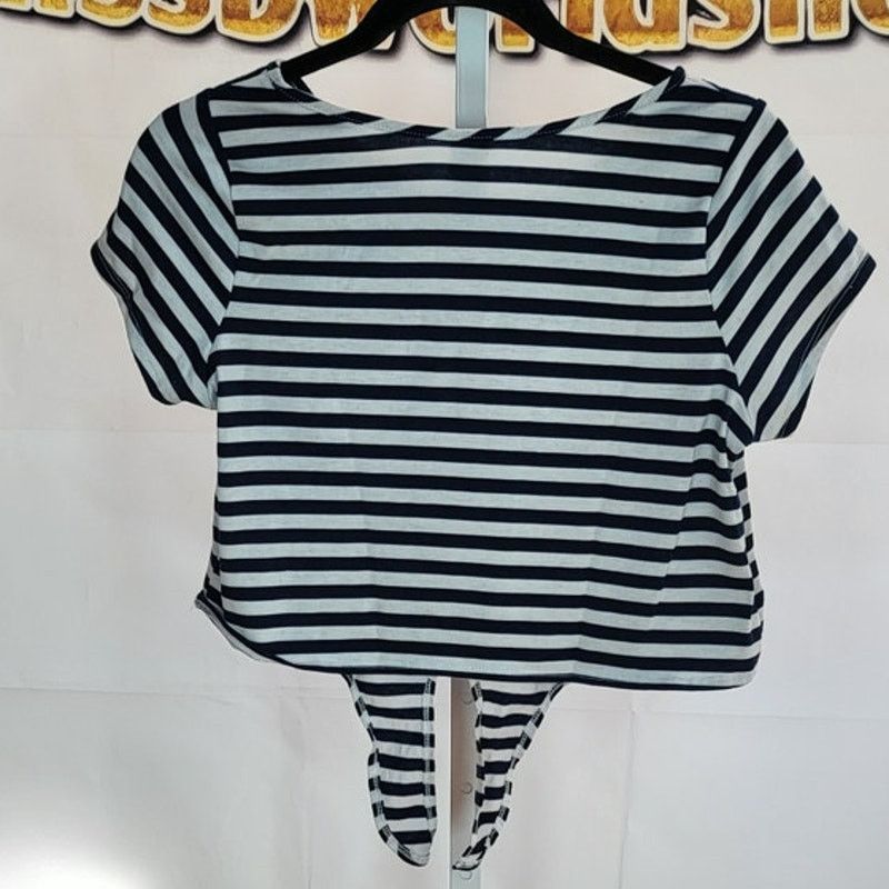 Arizona Jean Co. Arizonia SHINE Black White Stripped Cropped Top Size XL 16 Size US XL / EU 56 / 4 - 2 Thumbnail