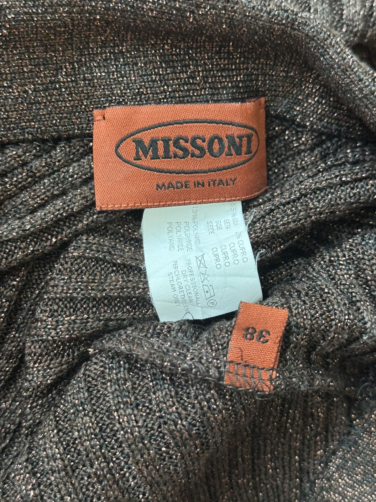 Missoni Missoni chocolate brown & metallic bronze bias fringe skirt Size 26" / US 2 / IT 38 - 3 Thumbnail