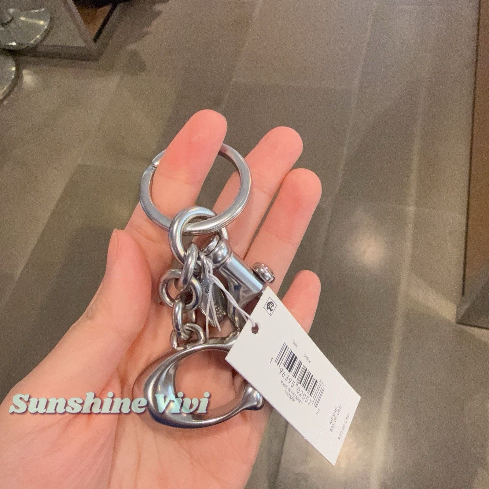 Coach NWT Coach Solid Signature C Bag Charm Keychain Key Fob 1635 Size ONE SIZE - 1 Thumbnail