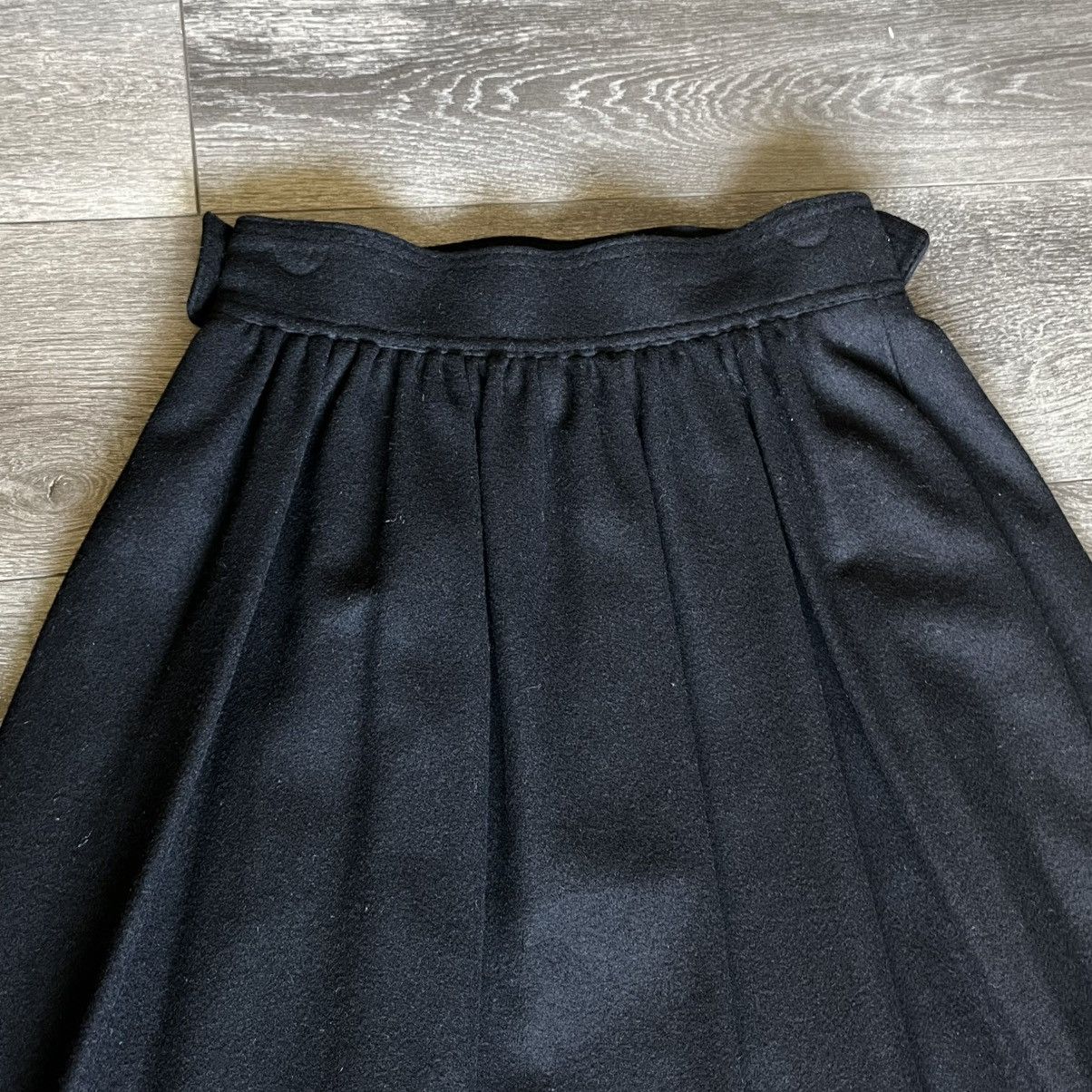 Vintage Vintage 80s Lodenfrey Pure New Wool Pleated Black Maxi Skirt Size 26" / US 2 / IT 38 - 3 Thumbnail