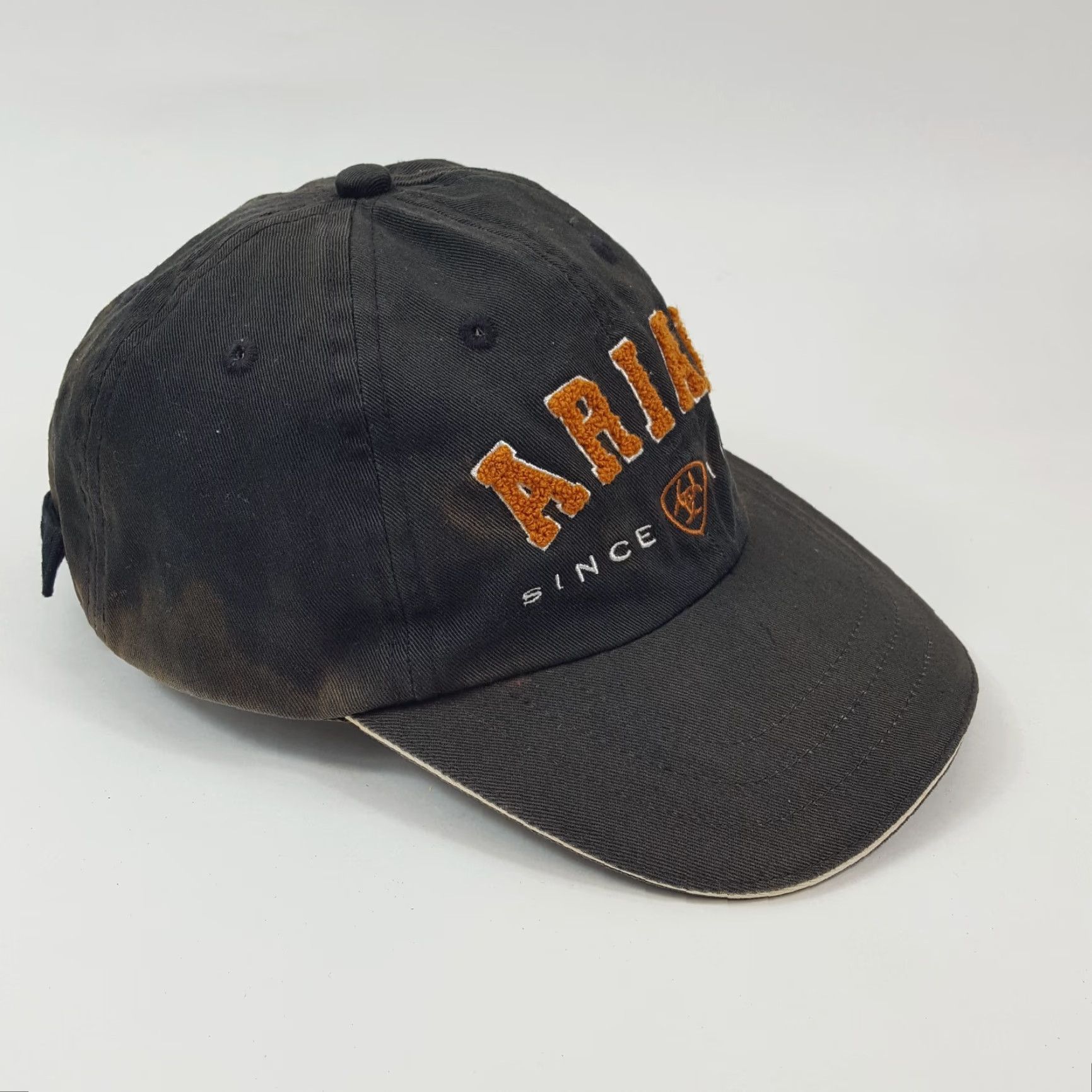 Ariat VINTAGE Ariat Baseball Cap Sun Faded Workwear Snapback Adjustable Black One Size Men Hat 90s Grunge USA 00s Workwear Baseball Mens Size ONE SIZE - 5 Thumbnail