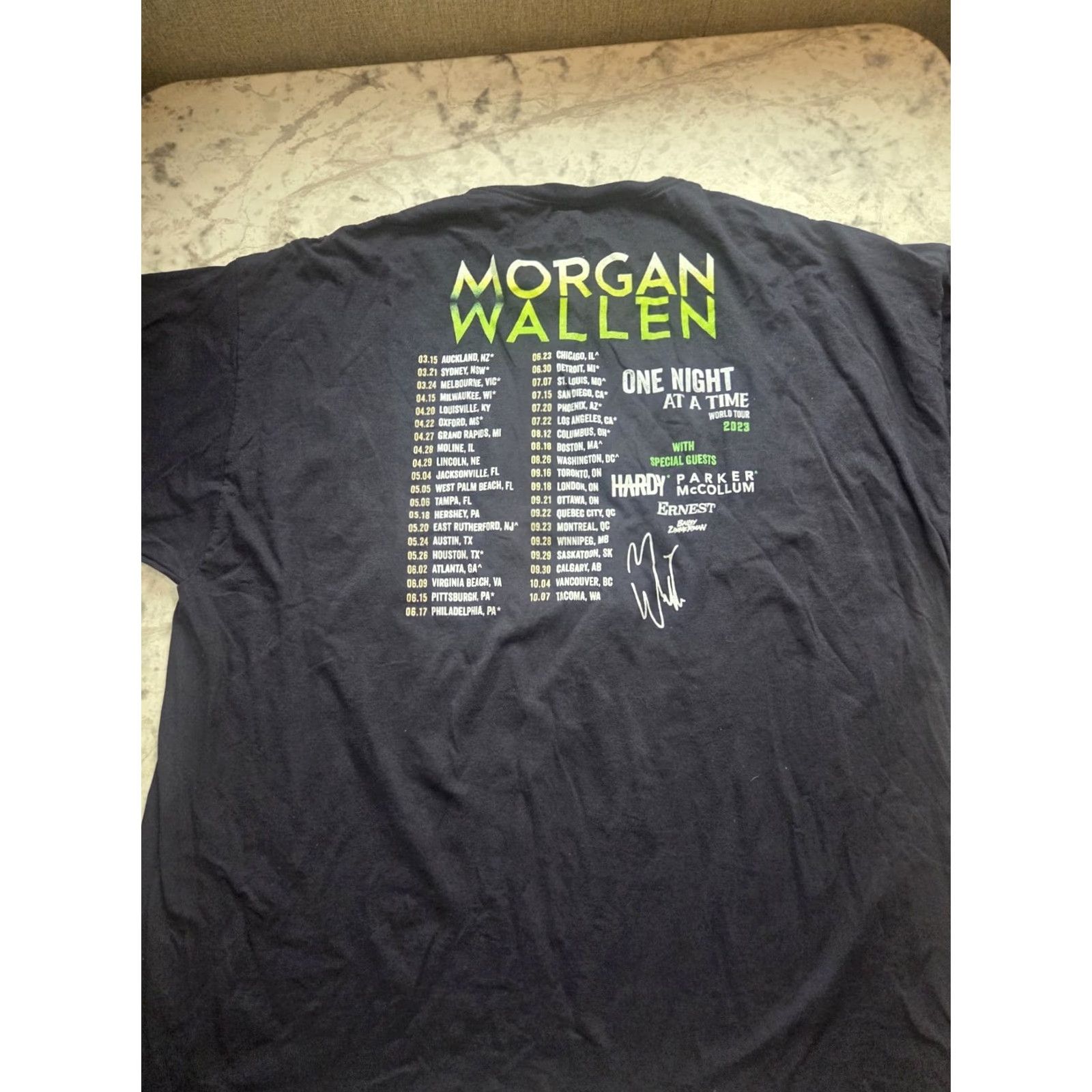 Vintage Morgan Wallen 2024 Concert T-Shirt Size XL/2XL One Night Tour Shirt Men Black Crew Neck Short Sleeve Cotton Gildan 5000 Vintage: No Size US XL / EU 56 / 4 - 4 Thumbnail