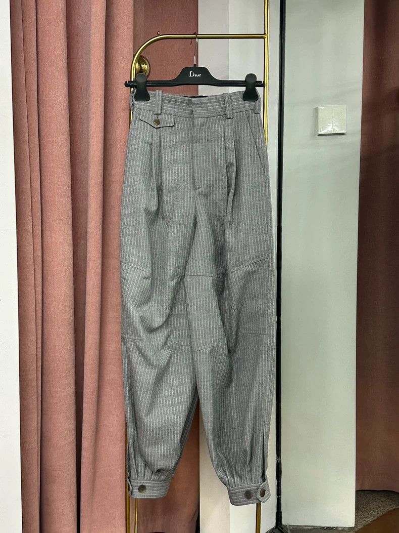 Loewe LOEWE Grey vertical striped trousers Size 42" / US 20 - 3 Thumbnail