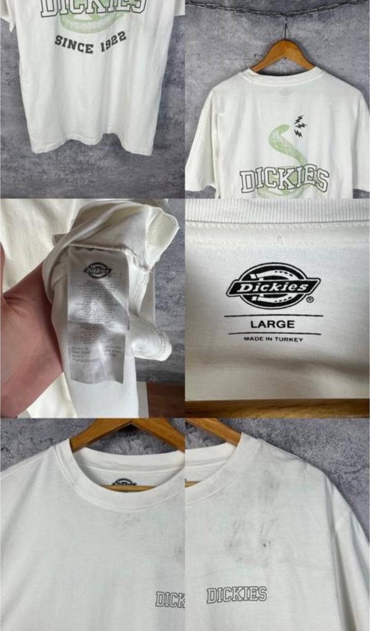 Dickies Dickies Tee Men's Size L White Short Sleeve` Size US L / EU 52-54 / 3 - 3 Thumbnail