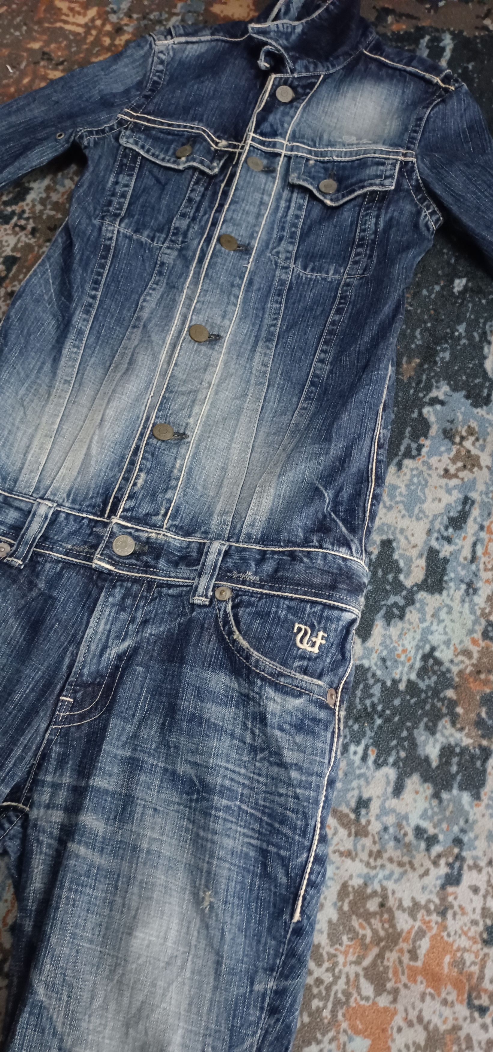 Japanese Brand Delay by Ufin & Sons Denim Jumpsuit Size 31" - 3 Thumbnail