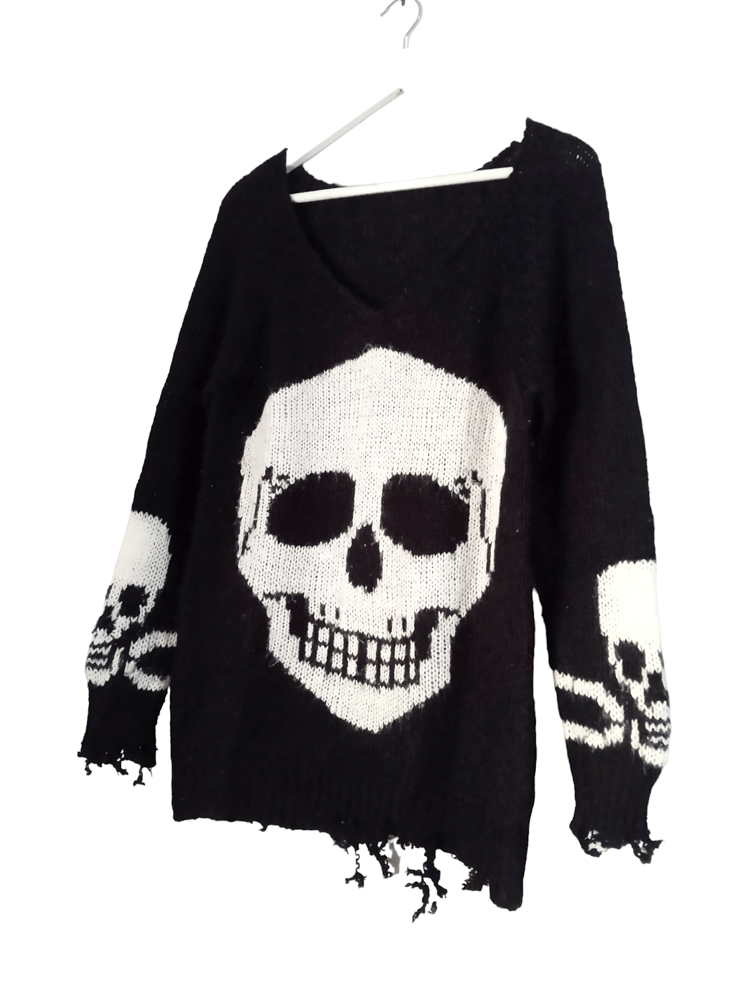If Six Was Nine × Japanese Brand × Le Grande Bleu (L.G.B.) Distressed Grunge Big skull Mesh knit Size US M / EU 48-50 / 2 - 2 Thumbnail