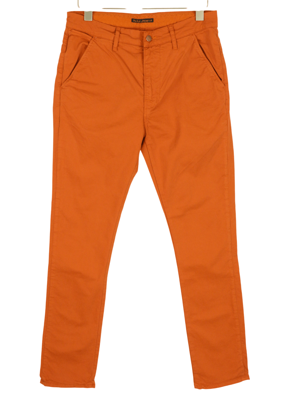 Nudie Jeans KHAKI SLIM W31/L32 Organic Warm Orange Chino Trousers 81936 Size US 31 - 1 Thumbnail