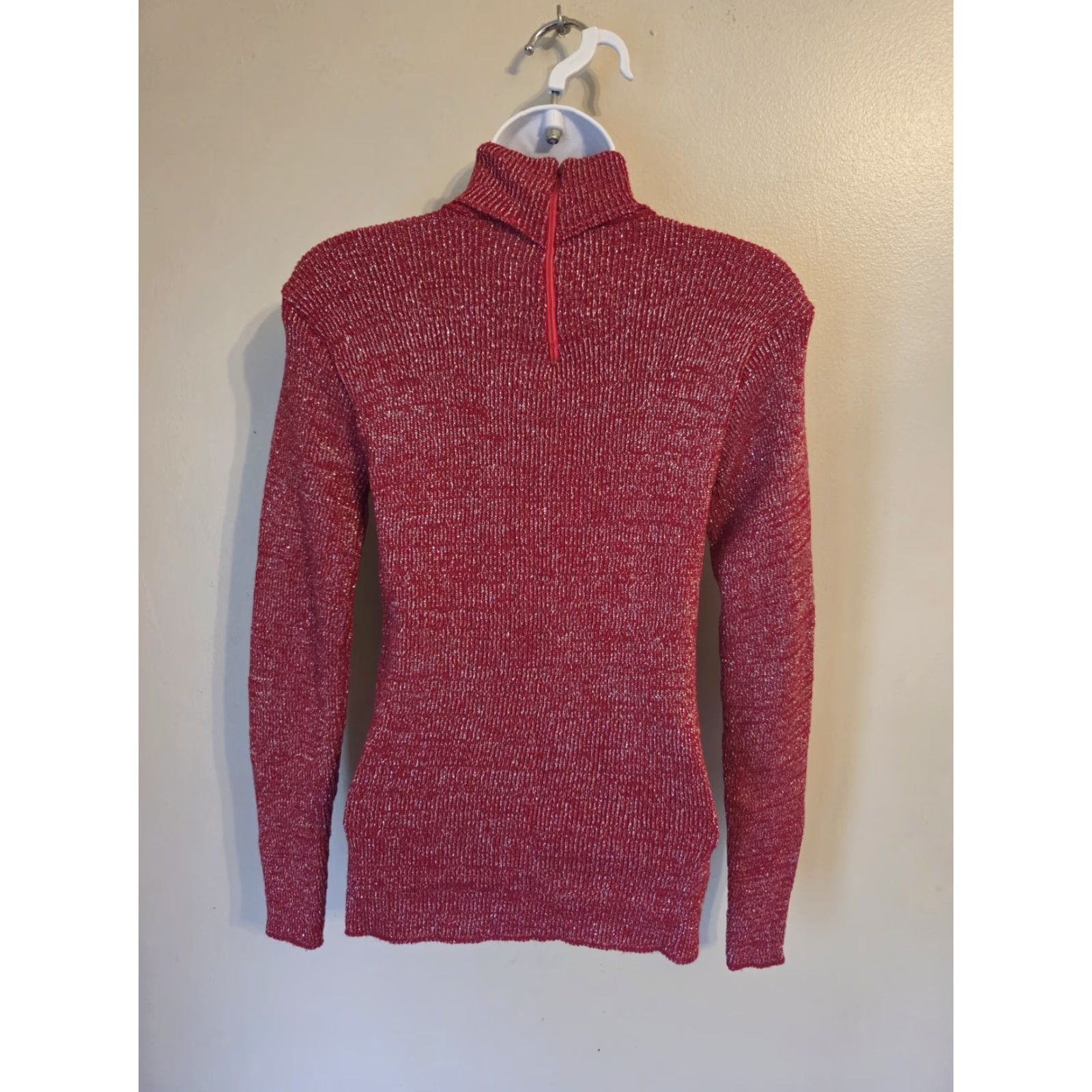 Vintage VINTAGE Adriana Red Metallic Turtleneck Acrylic Sweater Womens M 70s Decade 1970s Size M / US 6-8 / IT 42-44 - 6 Thumbnail