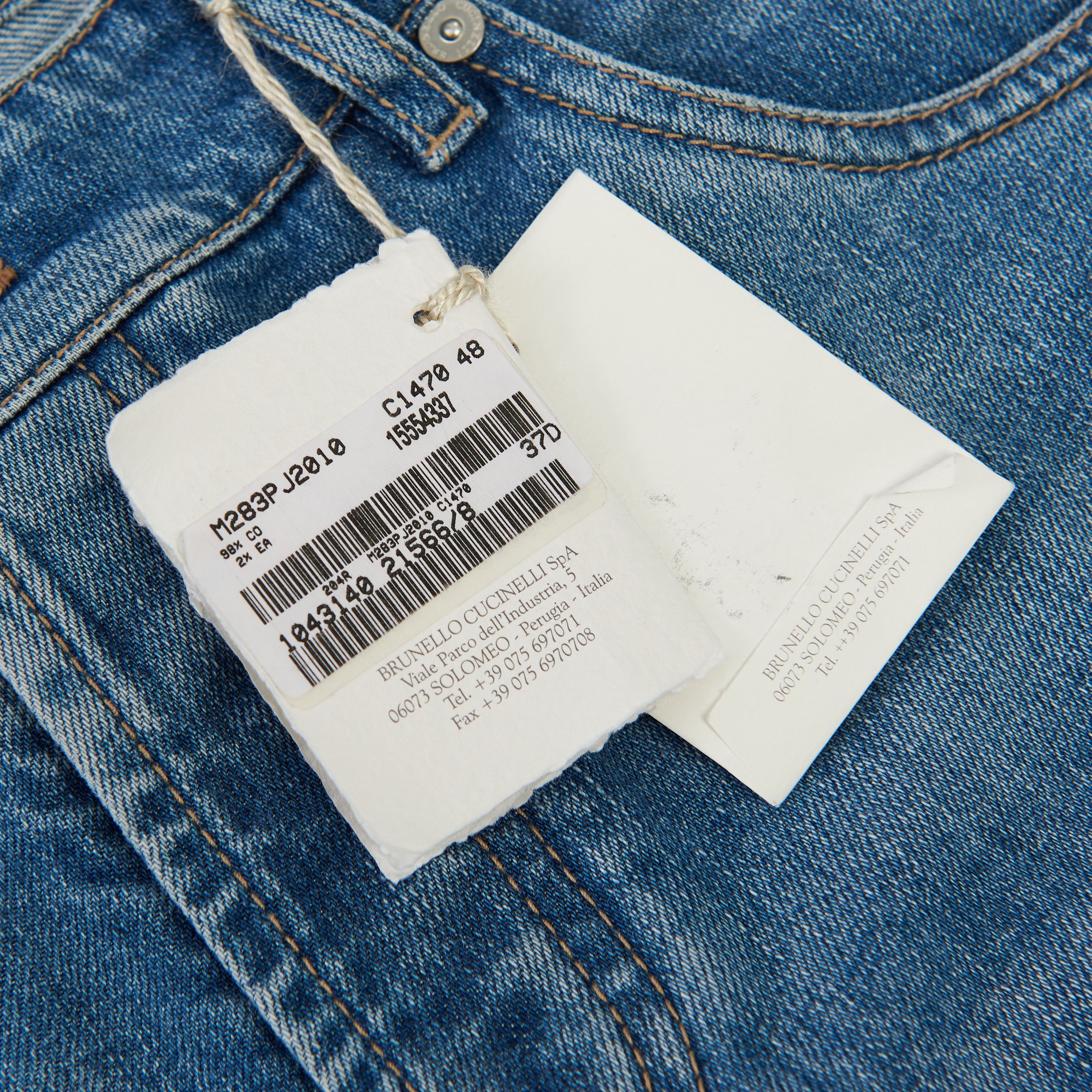 Brunello Cucinelli Slim Fit Five Pocket Jeans Trousers In Light Blue Denim Size US 34 / EU 50 - 11 Thumbnail
