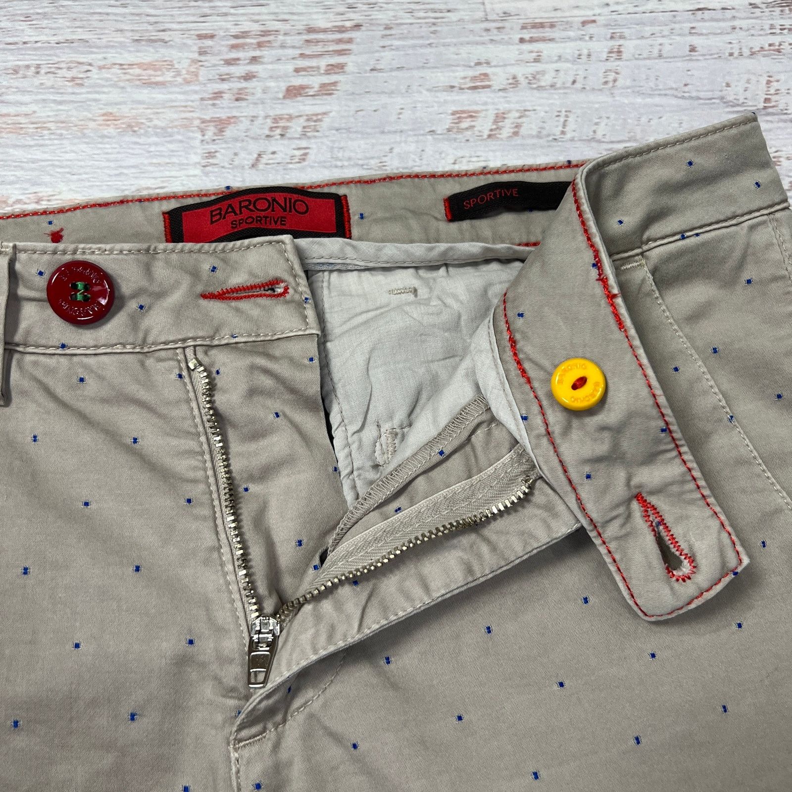Other Baronio Sportive Slim Chino Khaki Micro Dot Size 30x28 Size US 30 / EU 46 - 7 Thumbnail