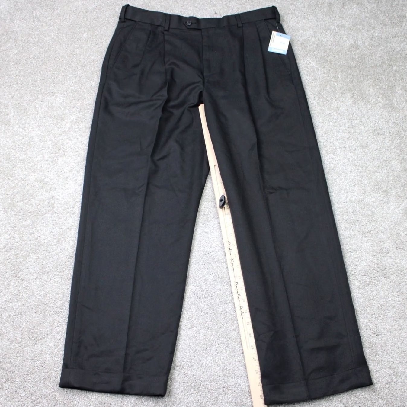Croft & Barrow Croft & Barrow Pants Mens 36x30 Black NWT Dress Pants Classic Flat Front Stretch Easy Care Cotton Polyester Size US 36 / EU 52 - 2 Thumbnail
