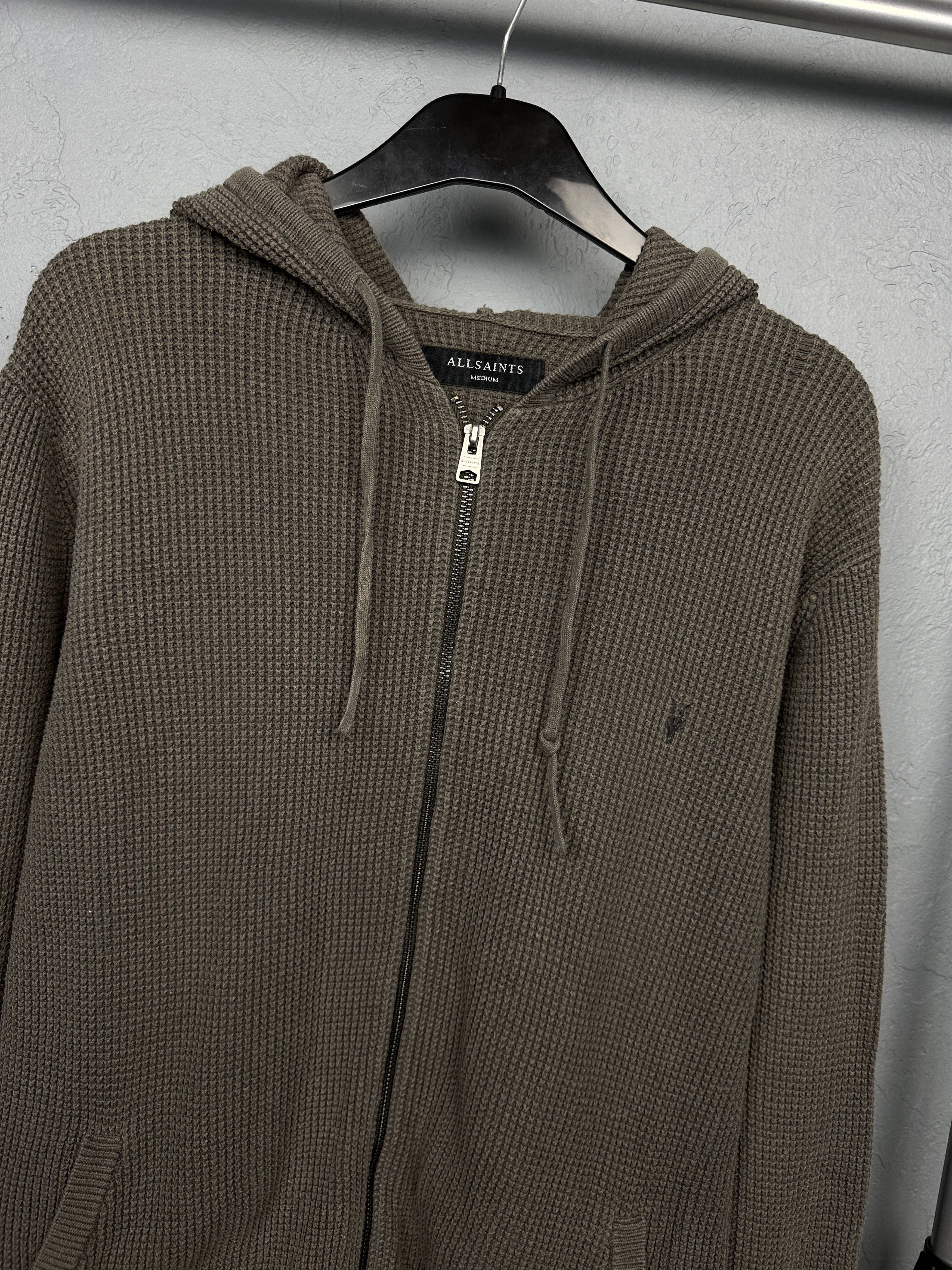 Allsaints Allsaints Trias Mens Cotton Knit Zip Hoodie Size US M / EU 48-50 / 2 - 2 Thumbnail