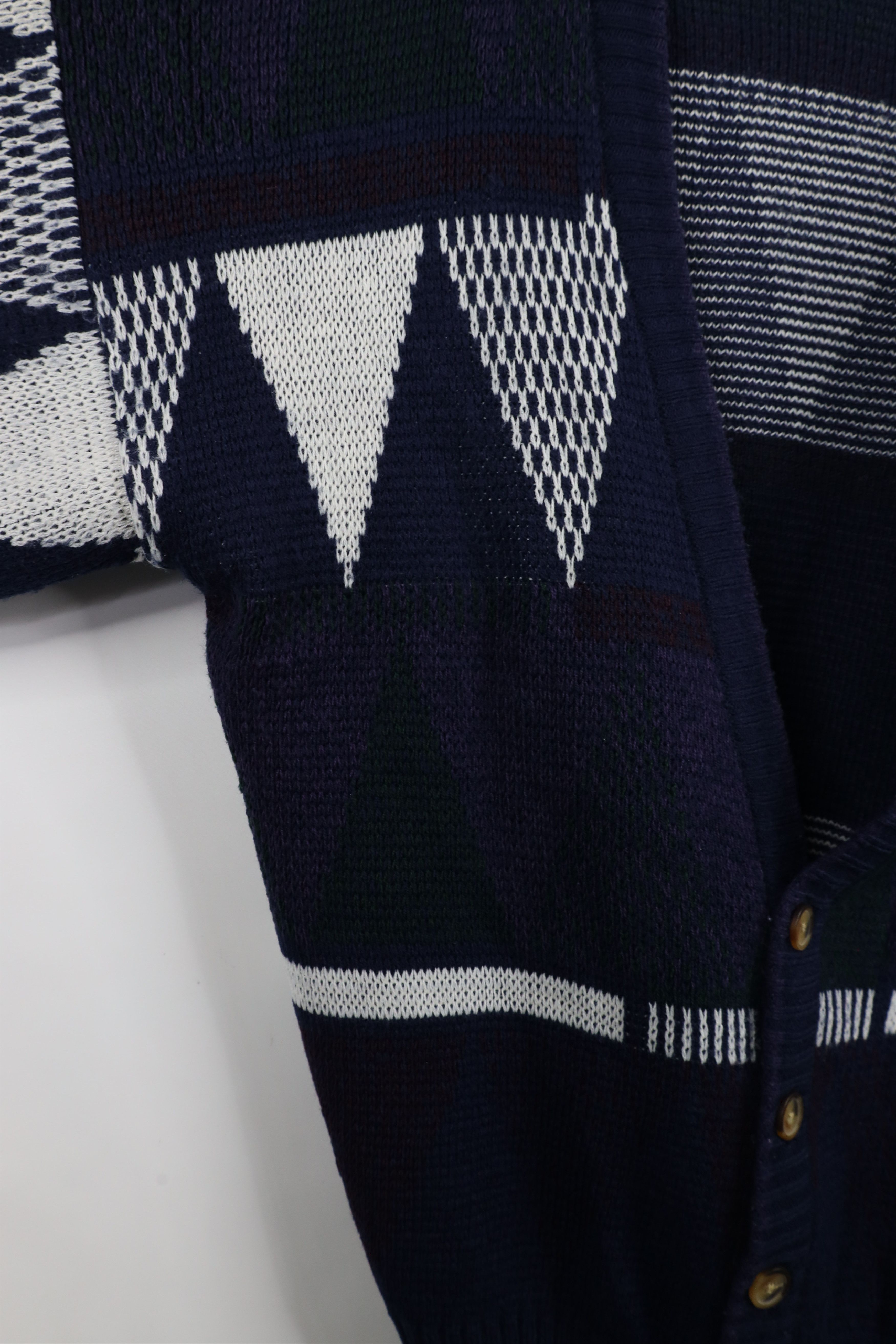 Vintage Vintage 90s Coogi Style Geometric Knit Cardigan Sweater Size US XL / EU 56 / 4 - 5 Thumbnail