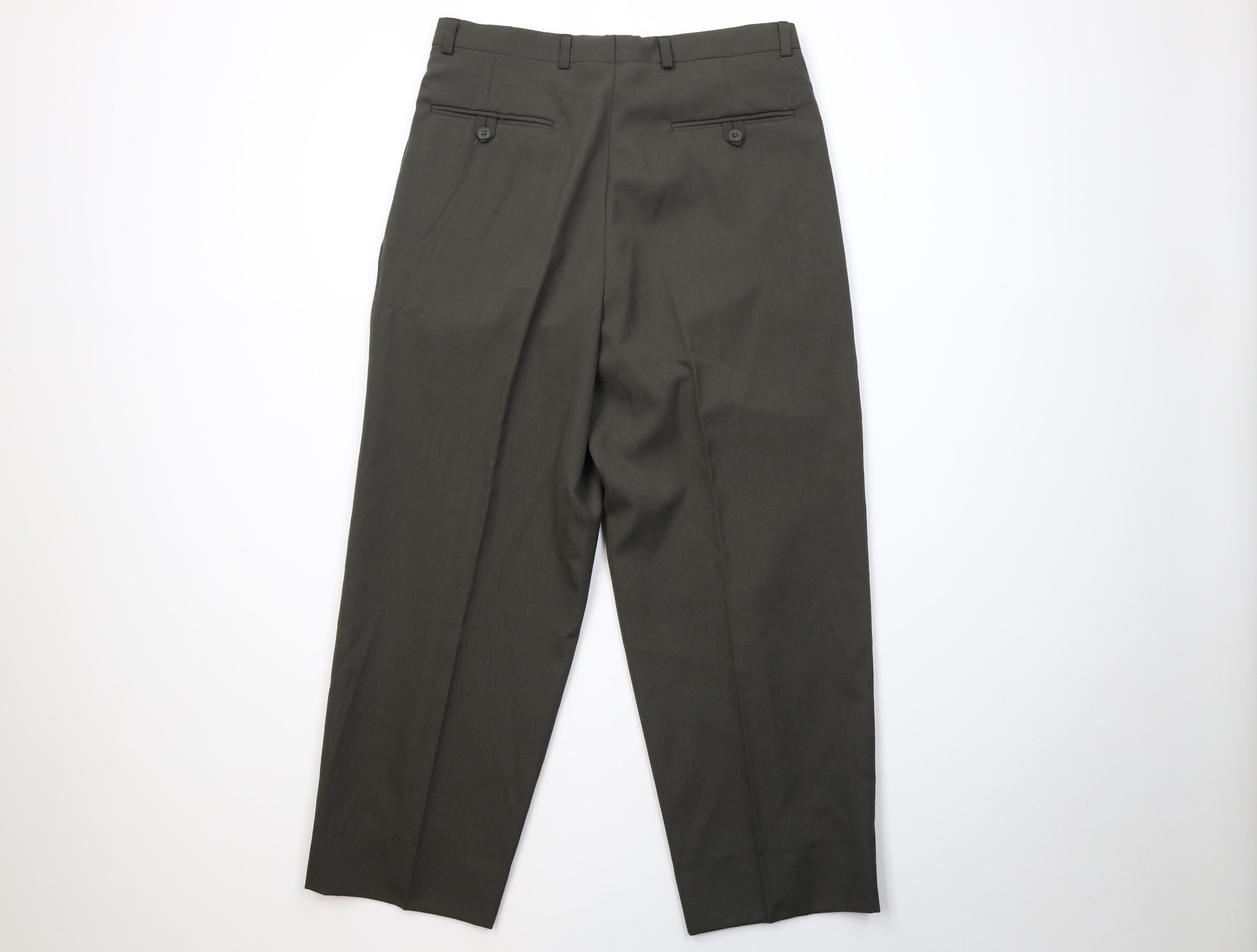 Vintage Vintage 90s Streetwear Wool Knit Wide Leg Chino Pants Green Size US 32 / EU 48 - 10 Thumbnail