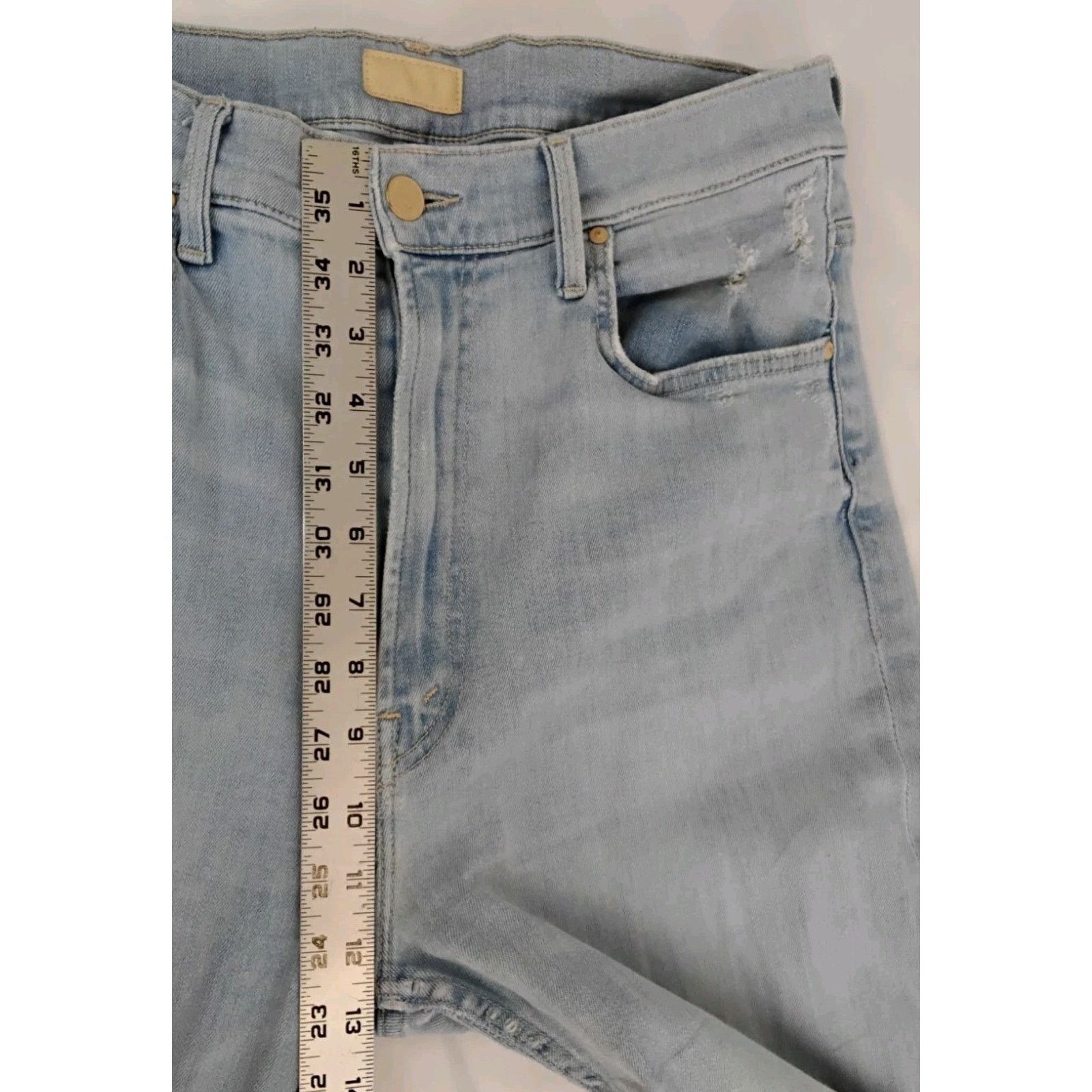 MOTHER Mother High Waisted Rider Jeans Women's 31 Light Wash Size 31" - 15 Thumbnail