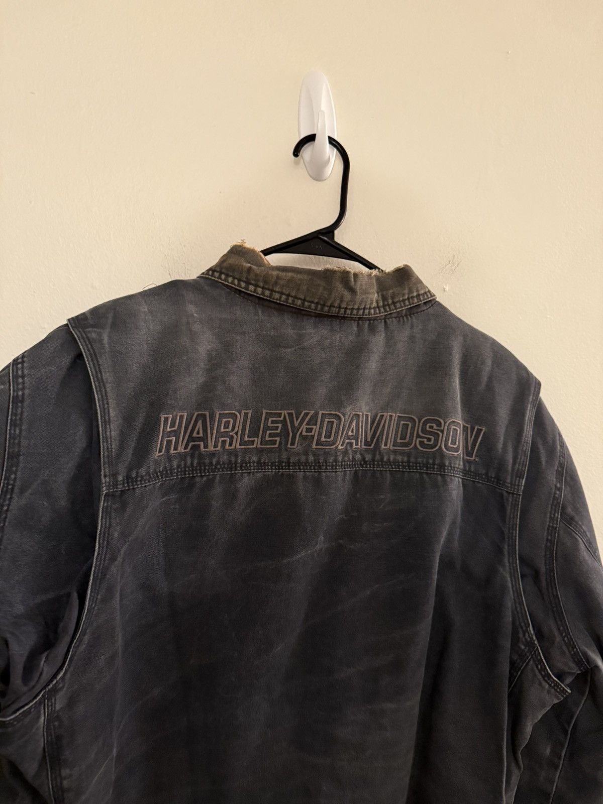 Harley Davidson Vintage 90's Harley Davidson Faded Thrashed Detroit Jacket Size US L / EU 52-54 / 3 - 6 Thumbnail