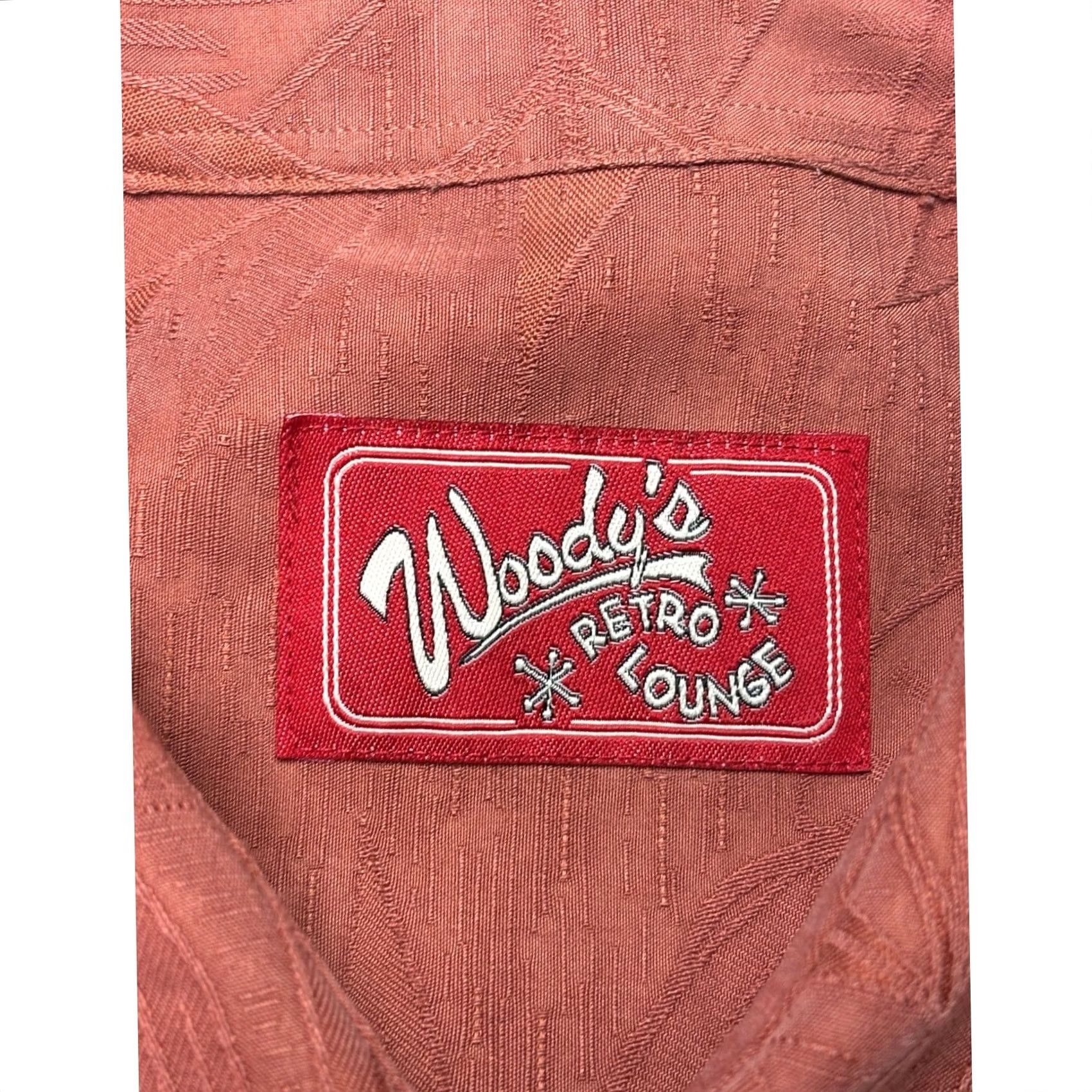 Vintage Woody's Retro Lounge Mens XXL Terracotta Orange Jacquard Leaf Camp Shirt SS Size US XXL / EU 58 / 5 - 3 Thumbnail