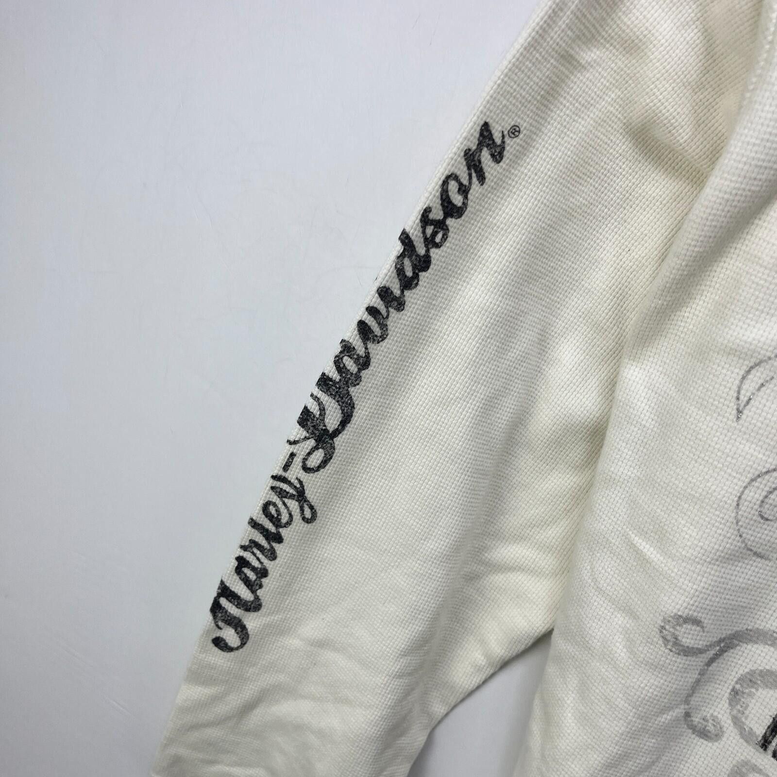 Harley Davidson Vintage Harley Davidson Rhinestone Skull Thermal Hoodie 2W Size XXL / US 16-18 / IT 52-54 - 4 Thumbnail