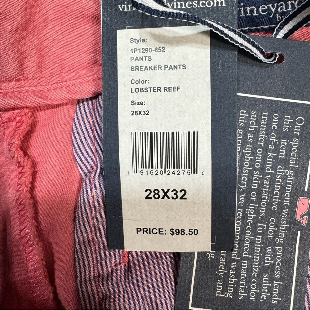 Vineyard Vines NWT New Vineyard Vines Stretch Breaker Lobster Reef Pants S Size US 28 / EU 44 - 6 Thumbnail