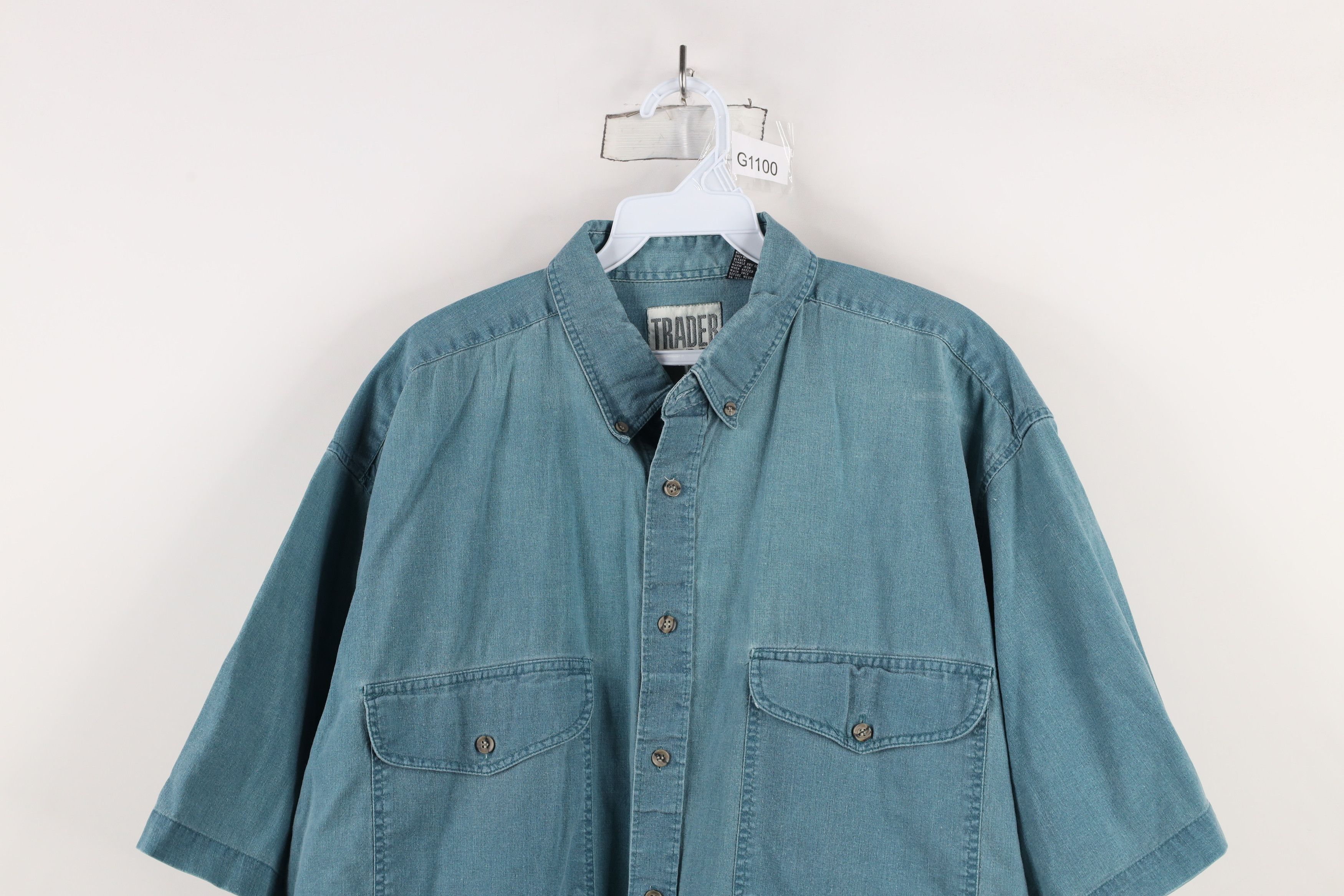 Vintage Vintage 90s Streetwear Baggy Fit Short Sleeve Button Shirt Size US L / EU 52-54 / 3 - 2 Thumbnail
