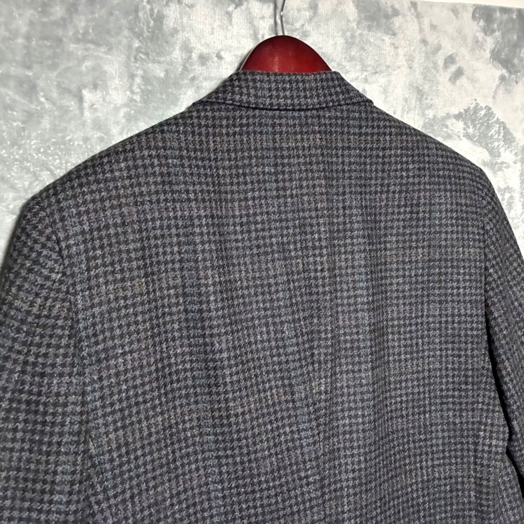 Bill Blass VINTAGE Bill Blass Houndstooth Two Button Blazer Sport Coat Mens 40 Grey Size 40R - 5 Thumbnail