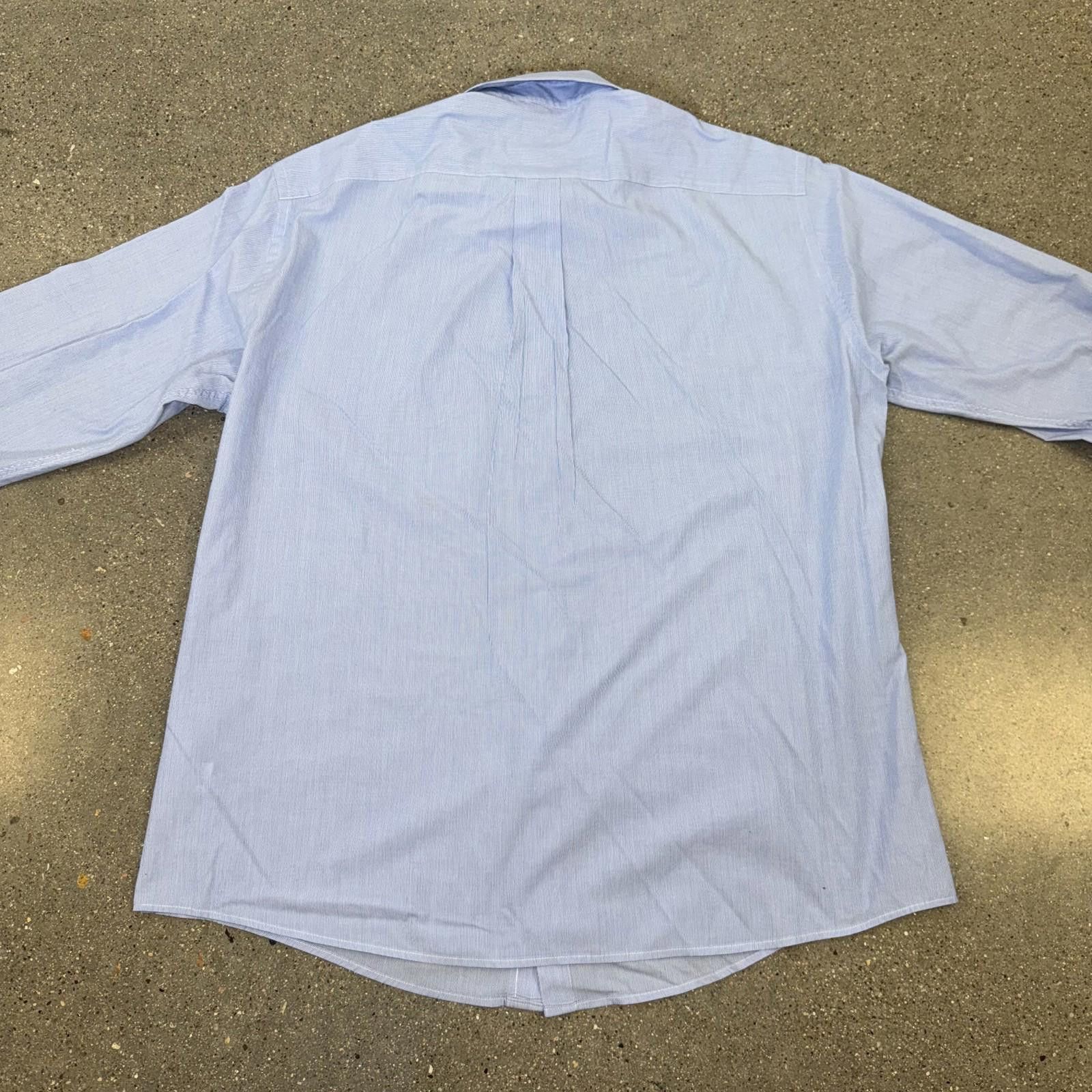 U.S. Polo Assn. US Polo Assn Shirt Mens L Blue Button Down Long Sleeve Logo Size 42R - 7 Thumbnail