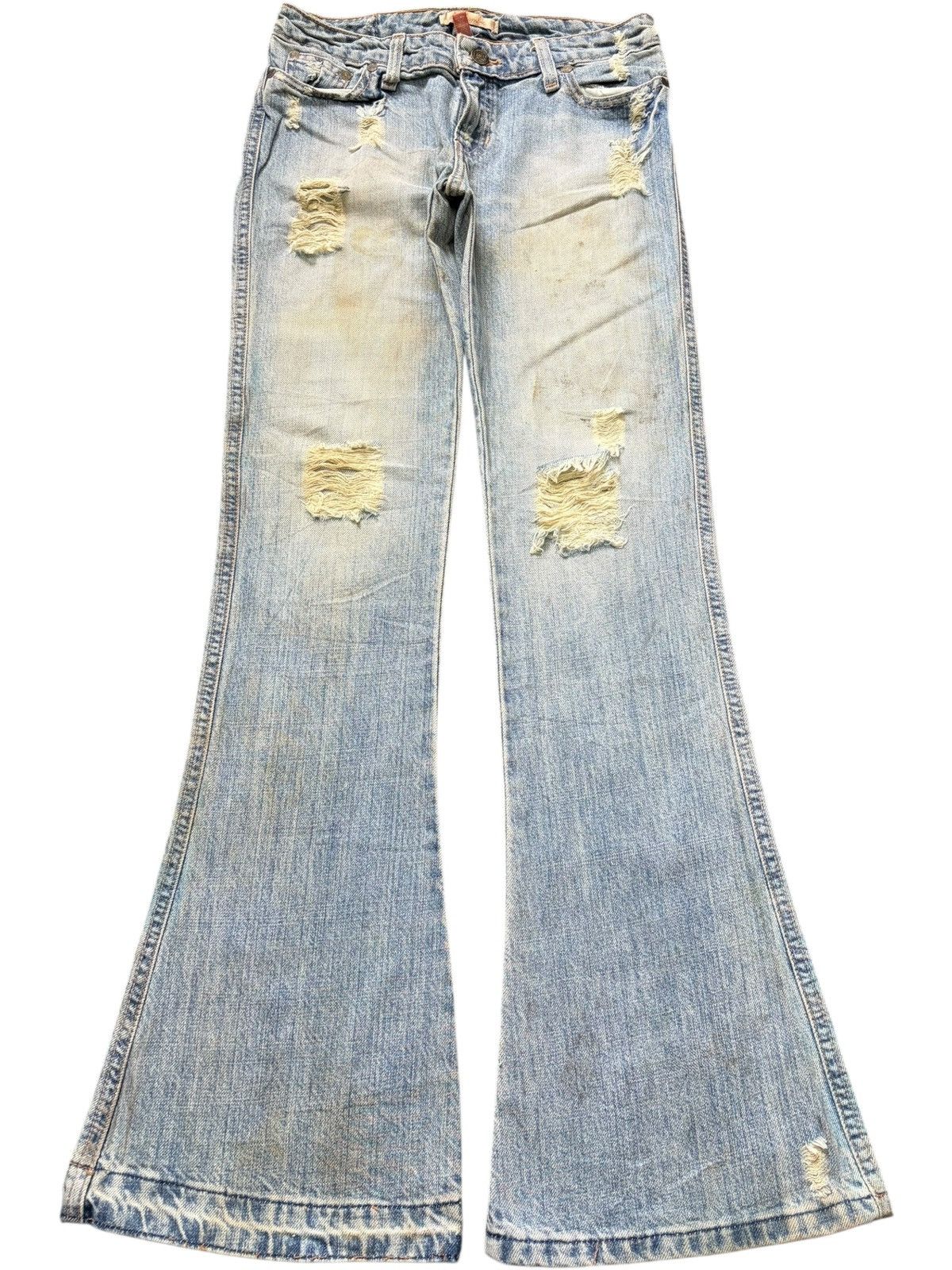 Abercrombie & Fitch Vintage Abercrombie Distress Low Rise Flare Jeans Size 27" / US 4 / IT 40 - 1 Thumbnail
