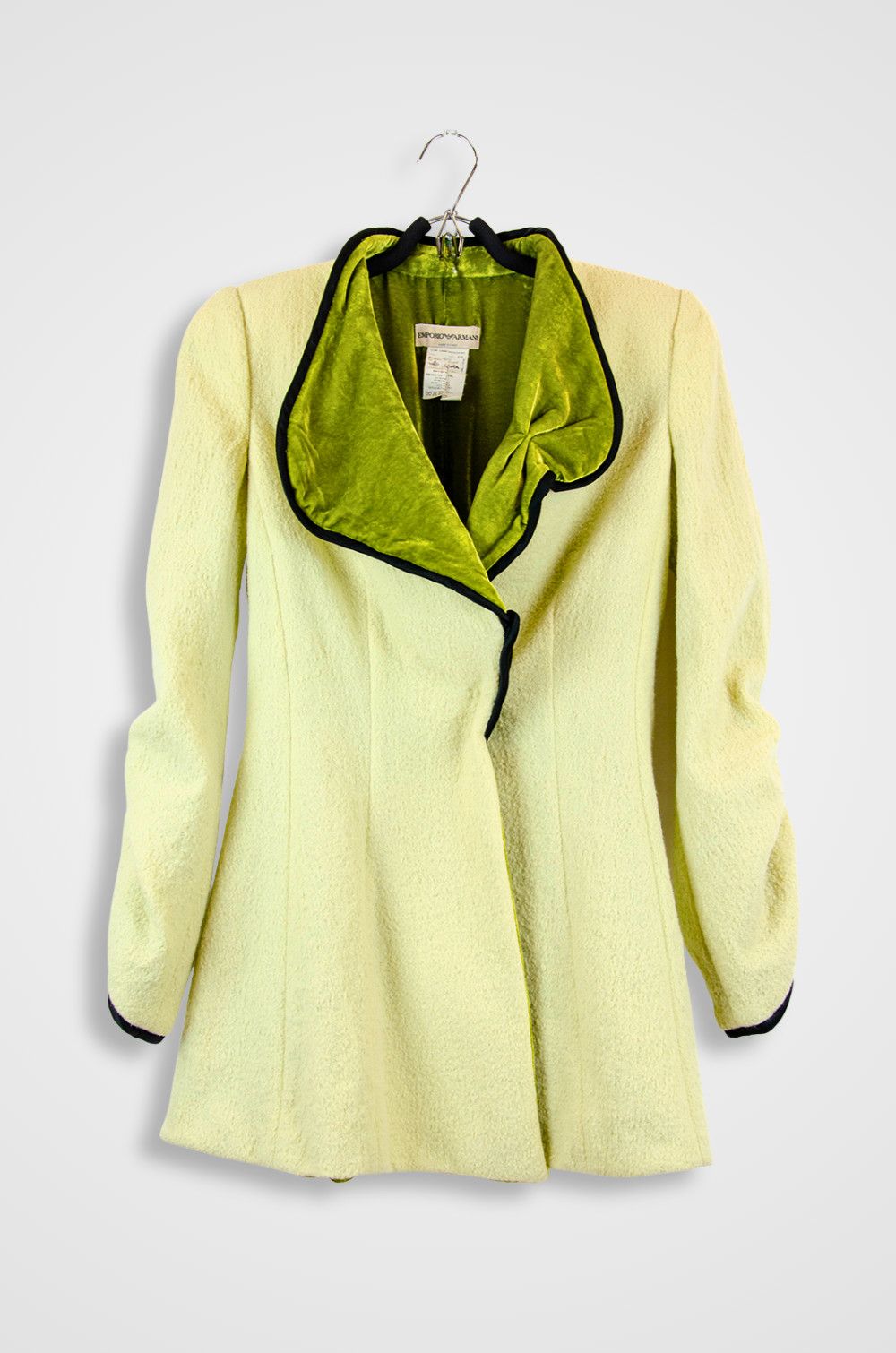 Emporio Armani Emporio Armani Velvet Collar Cream Bouclé Jacket - IT 42 Size M / US 6-8 / IT 42-44 - 1 Thumbnail