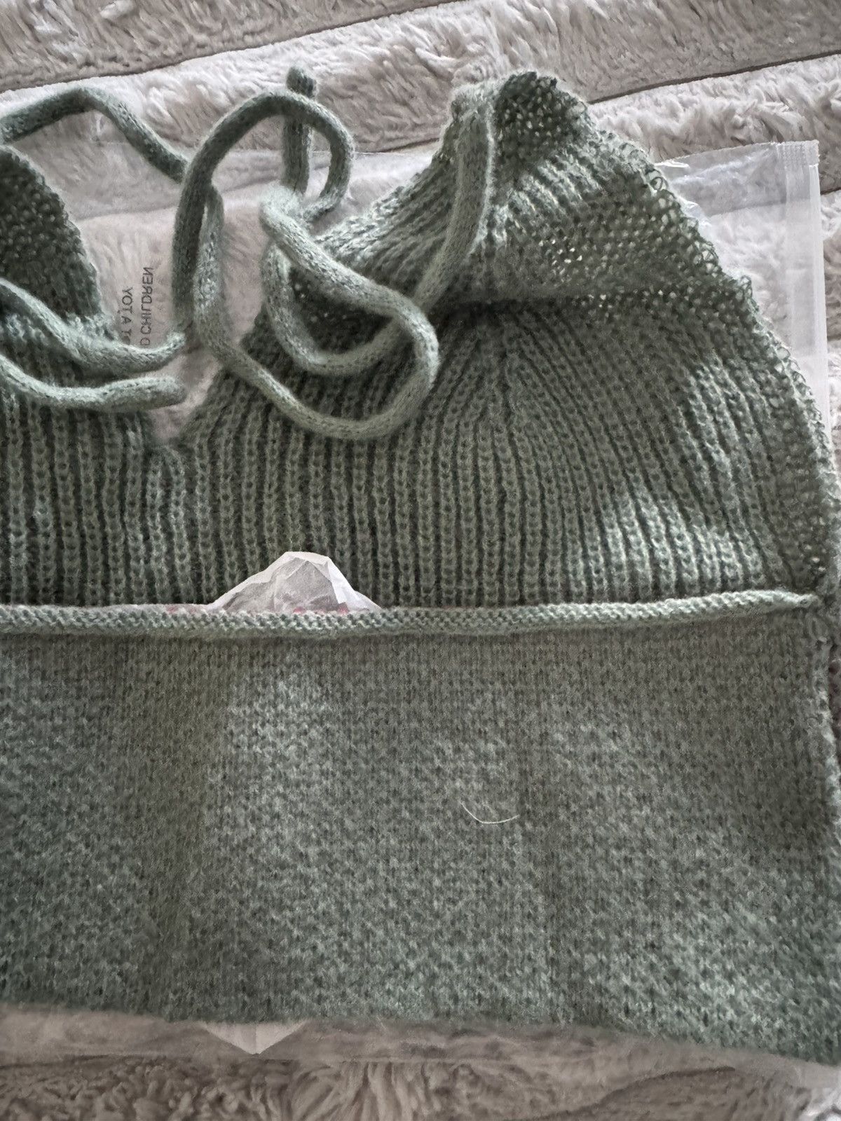 Handmade knit olive mushroom halter crochet festival tank daisy EDC Size ONE SIZE - 15 Thumbnail