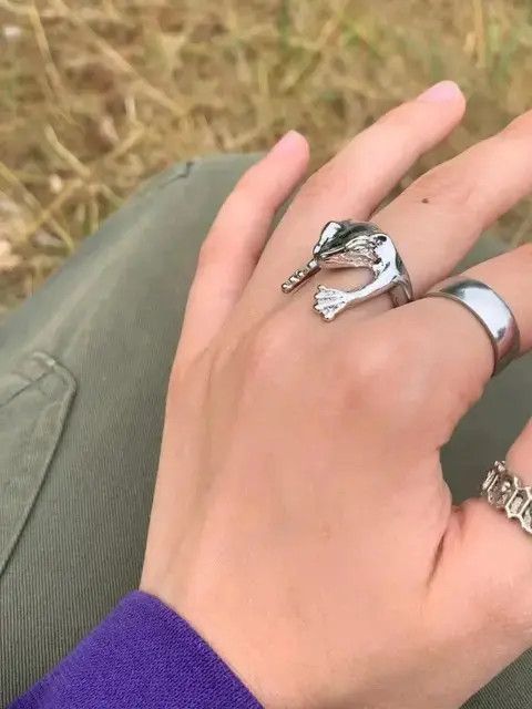 Jewelry × Vintage Frog Ring Wavy Hippie Peace Jewelry Love Animals Size ONE SIZE - 2 Thumbnail
