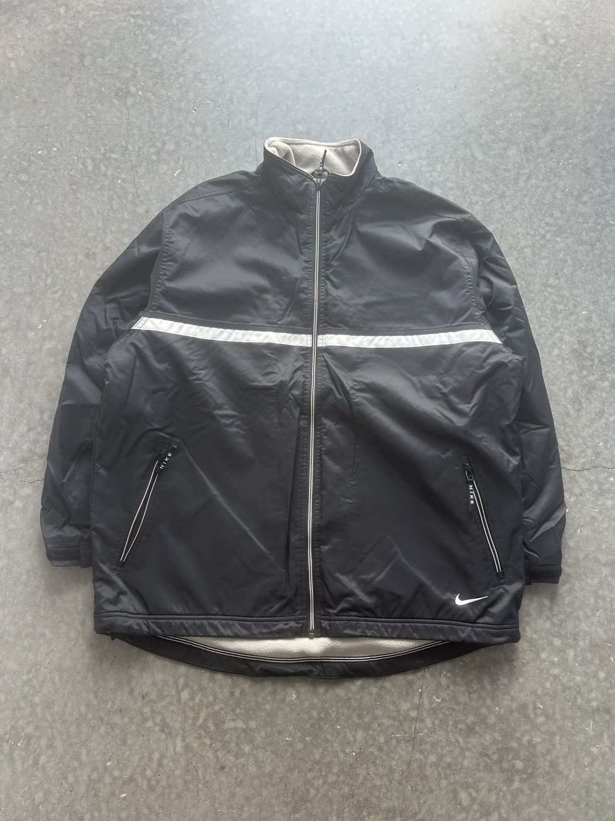 Nike × Vintage Vintage 90s Nike Coaches Jacket Fleece Lined Size US XL / EU 56 / 4 - 1 Thumbnail