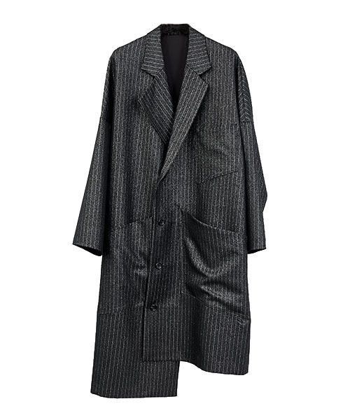 Sulvam Sulvam Bias Glitter Stripe Over Coat Black Size US L / EU 52-54 / 3 - 10 Thumbnail