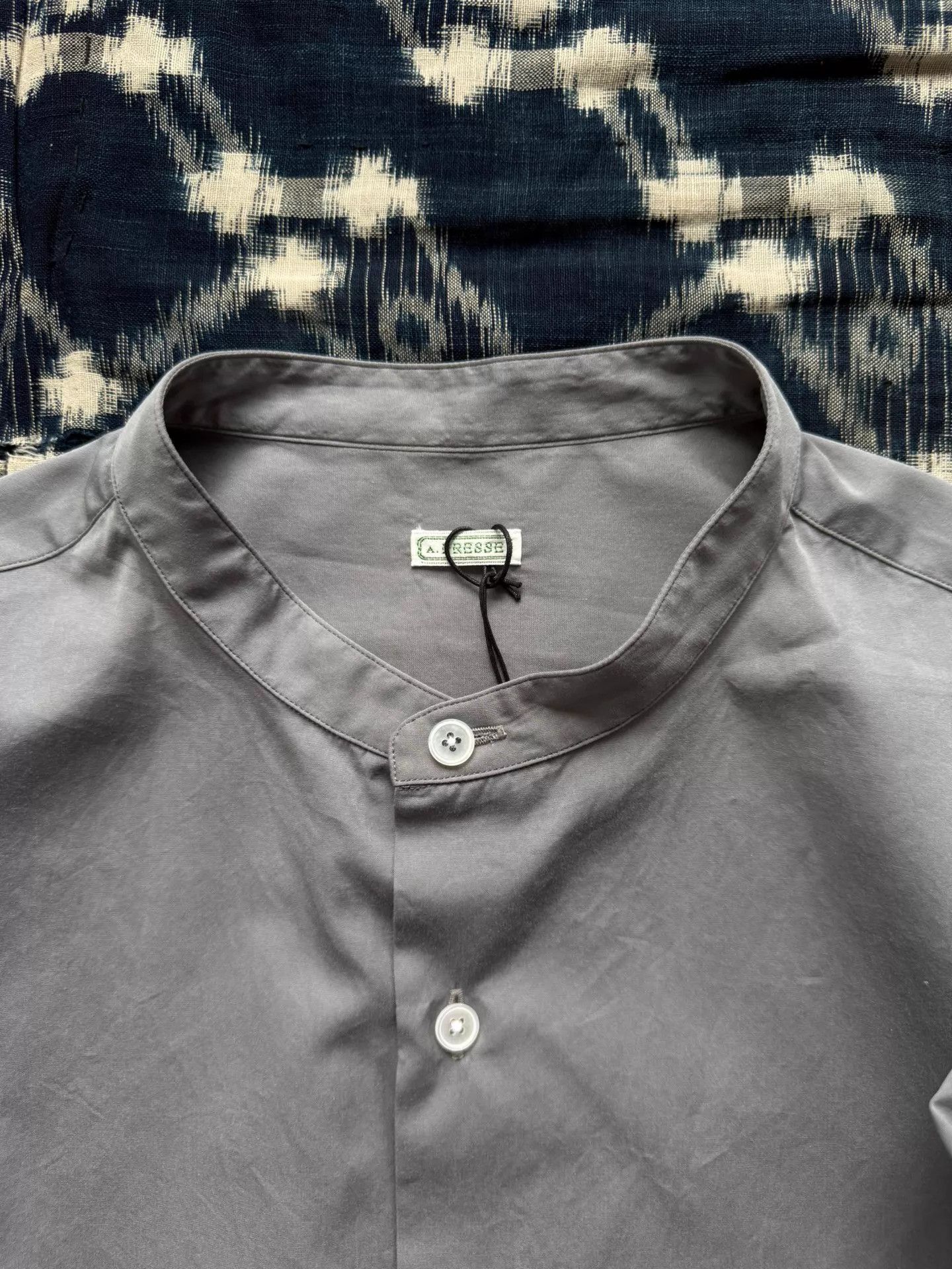 A.PRESSE A.PRESSE 25SS Collarless LS Shirt Gray 2 Size US M / EU 48-50 / 2 - 8 Thumbnail