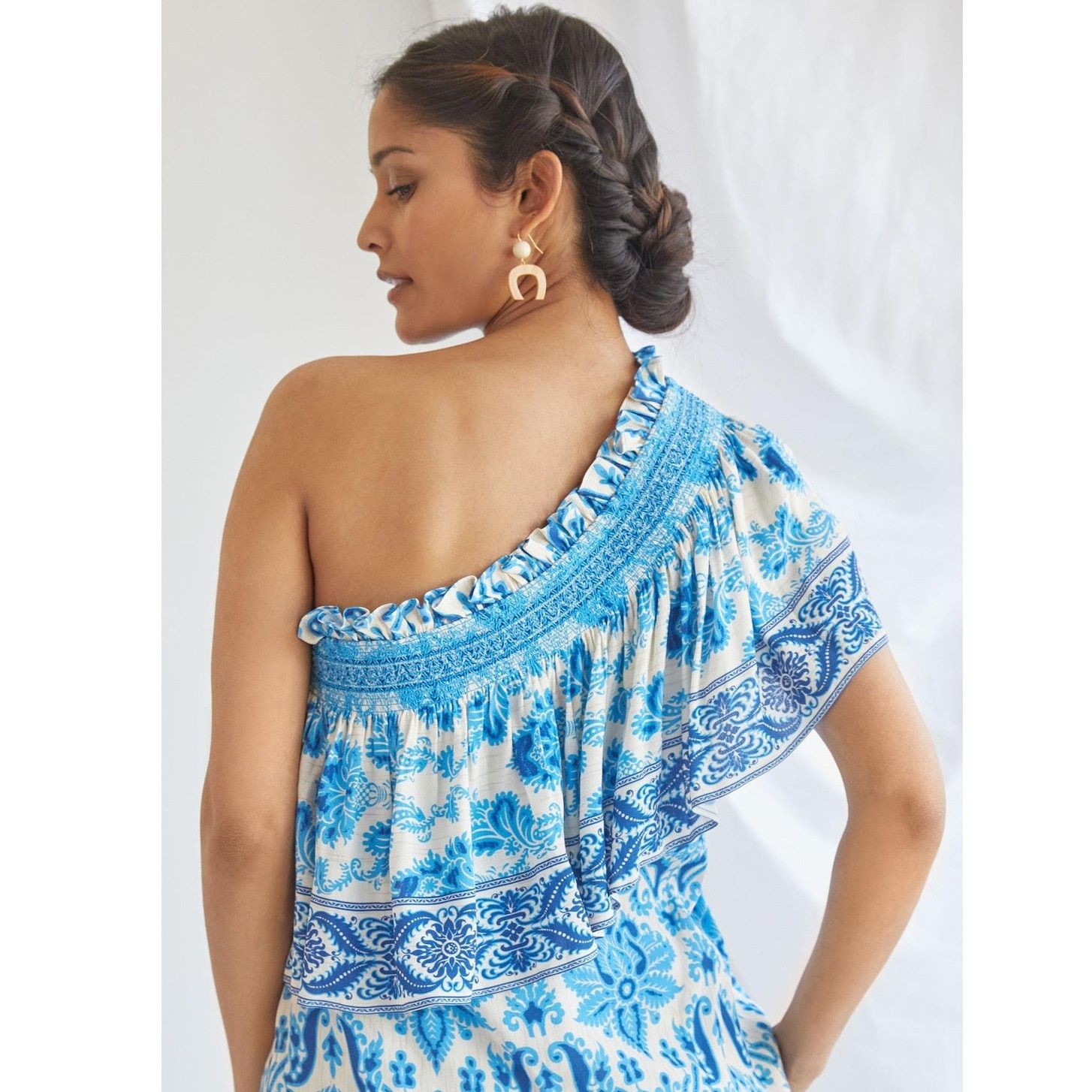 Anthropologie New Plenty by Tracy Reese Ruffled One-Shoulder Blouse Size XXL / US 16-18 / IT 52-54 - 6 Thumbnail